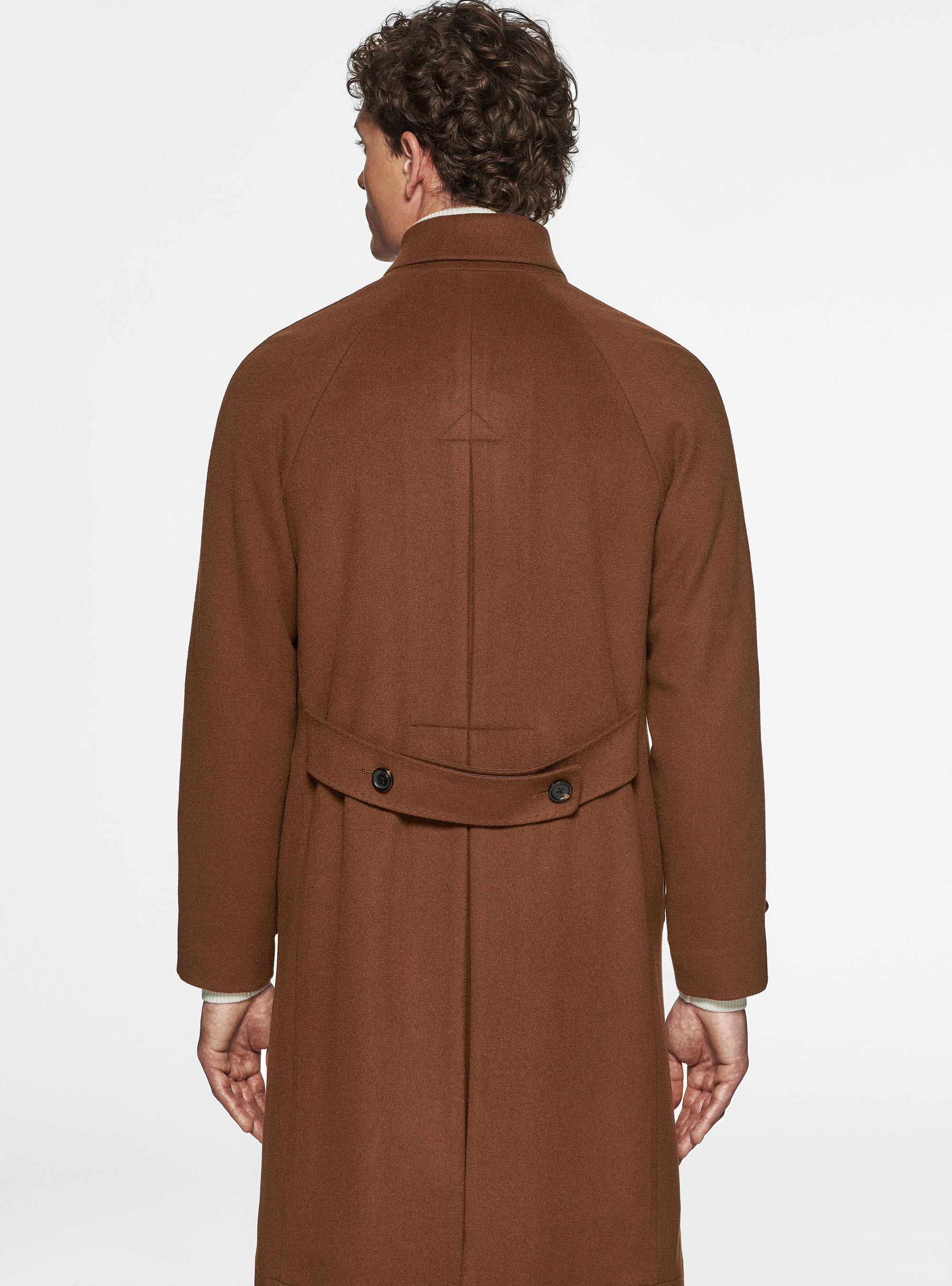 Soprabito in lana e cashmere, TABACCO