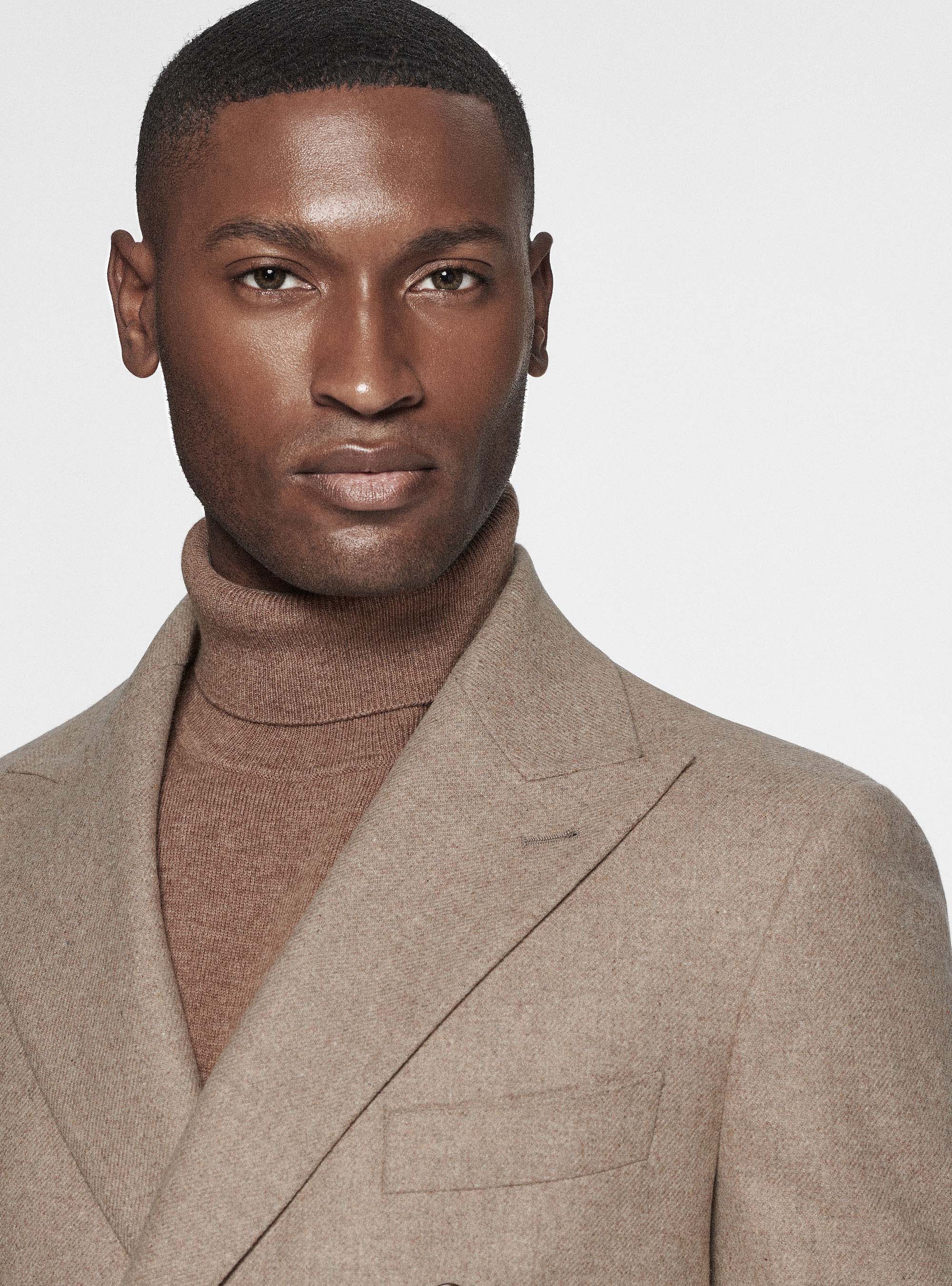 Giacca doppiopetto in flanella Duemilagori, SABBIA