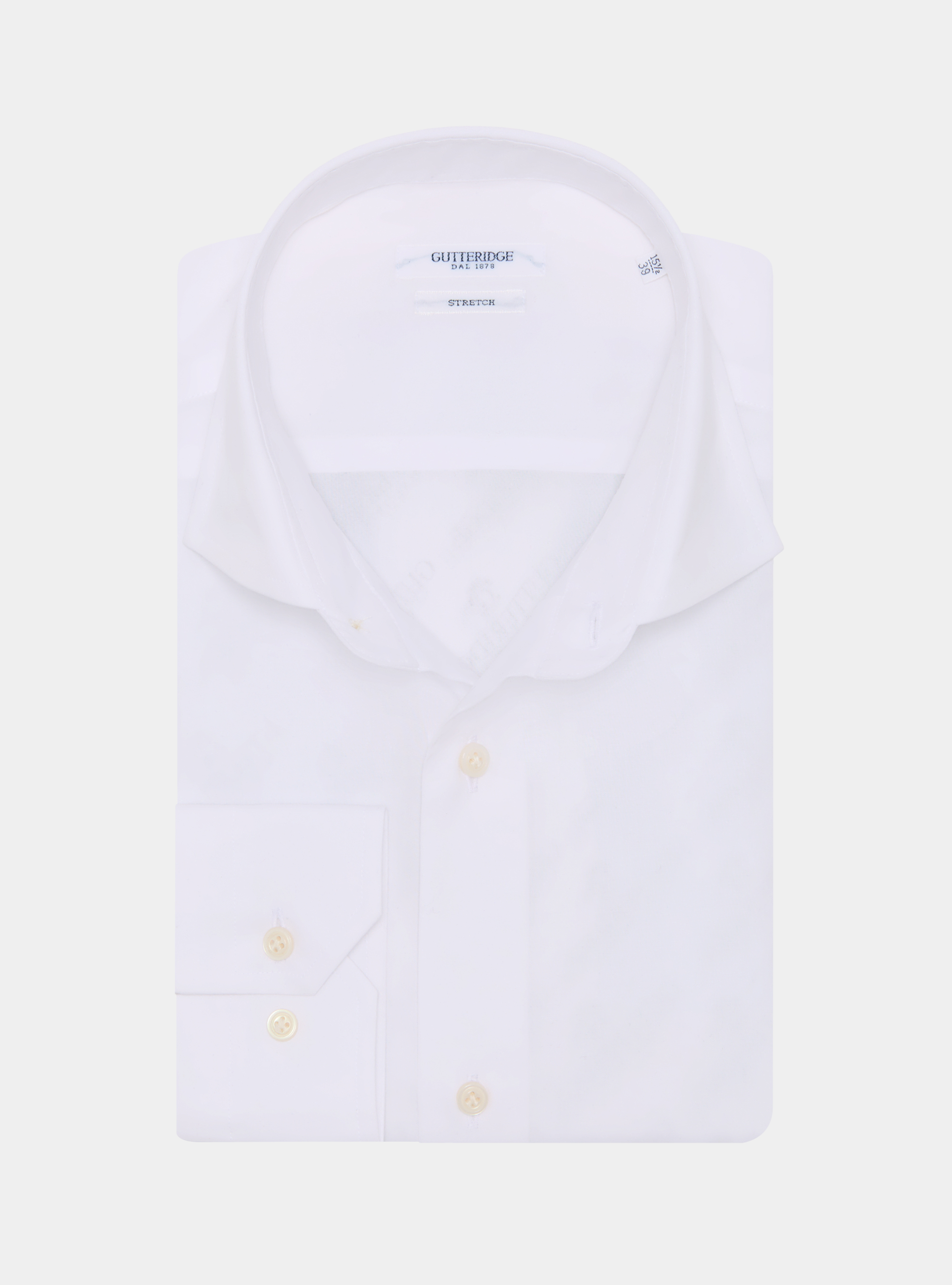 Camisa de popelín de algodón elástico, BLANCO