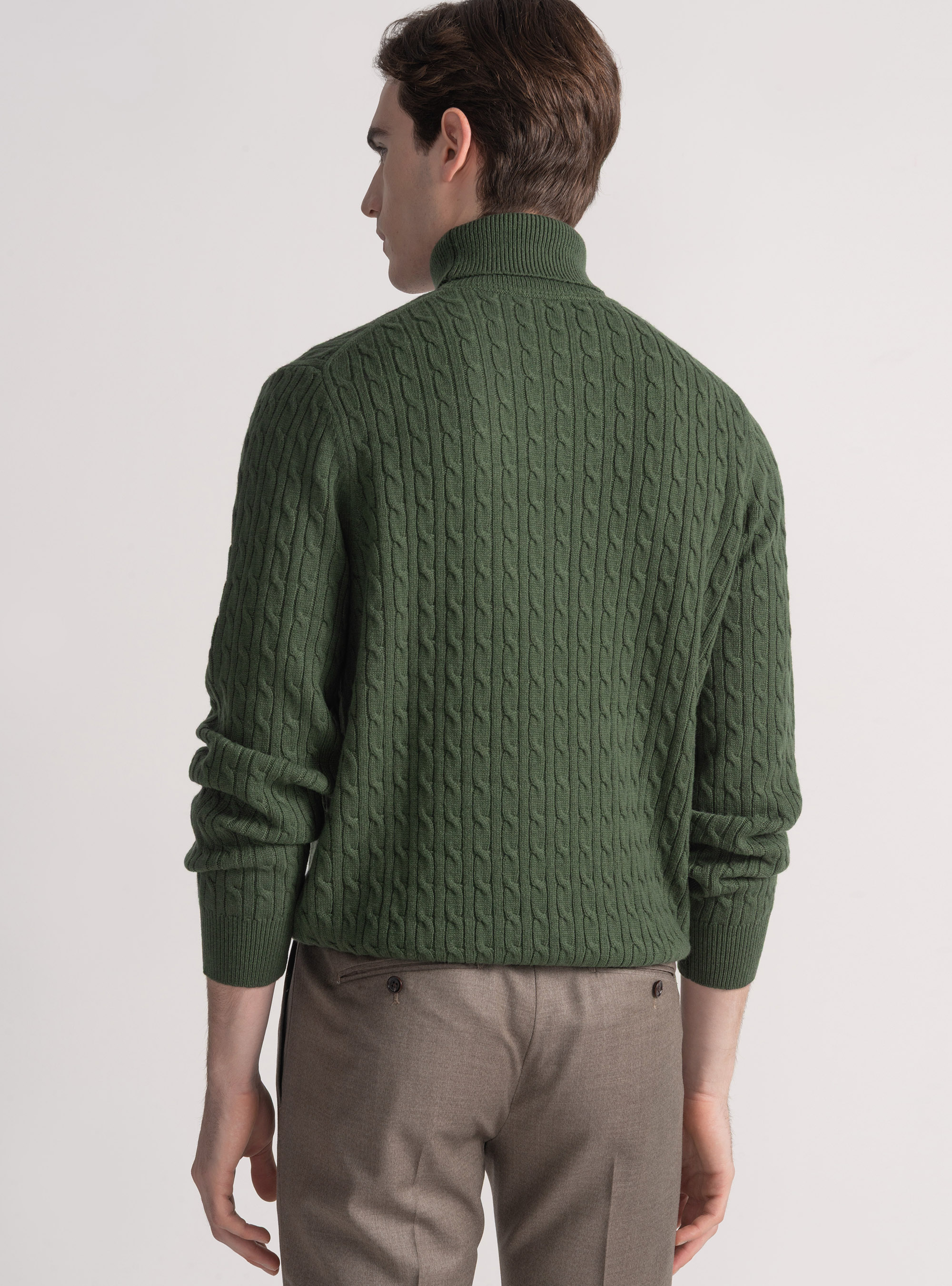 Wool-blend turtleneck sweater with braid, MILITARE 0609C