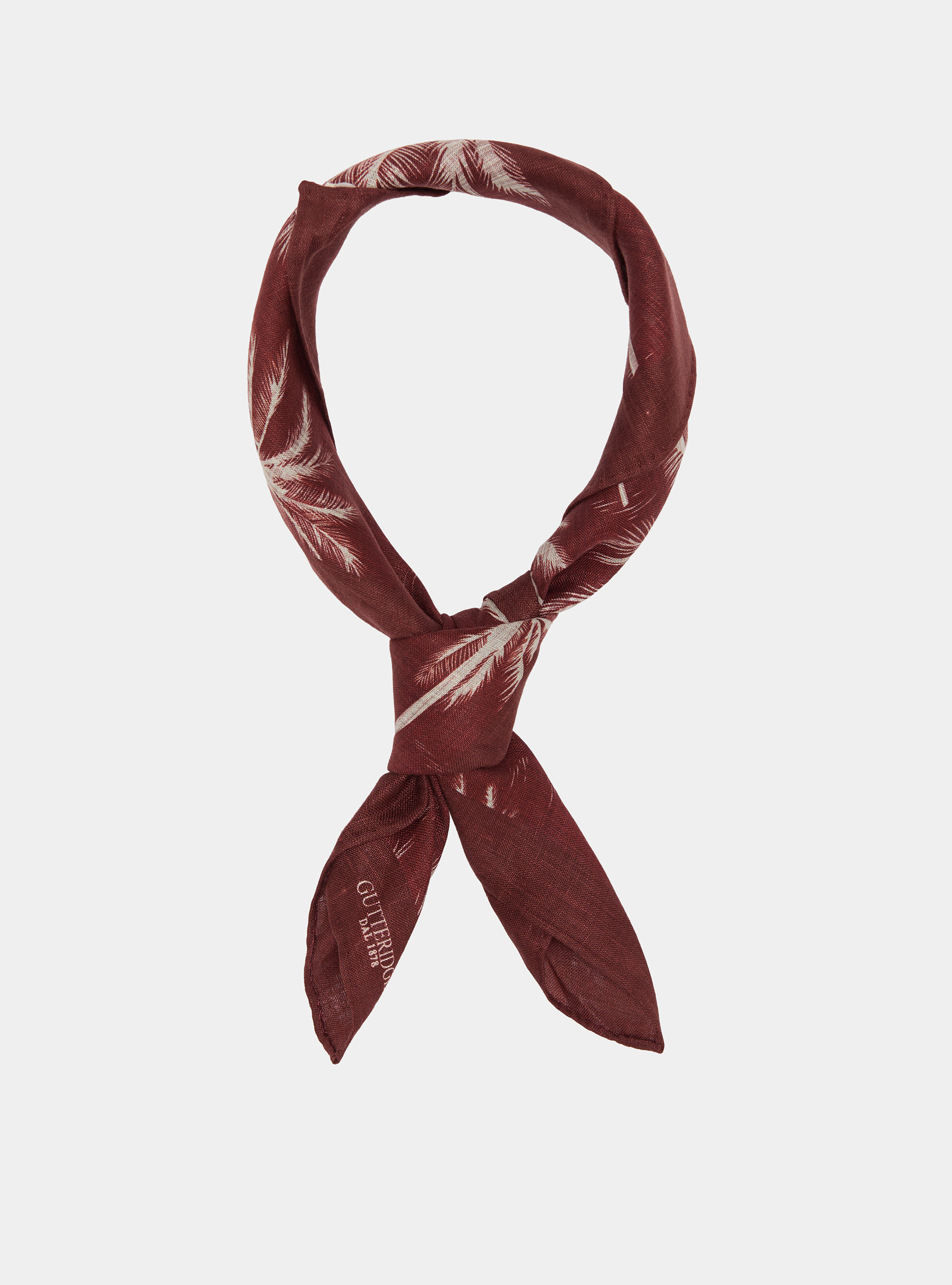 Foulard stampato con palme in lino, TERRE CUITE