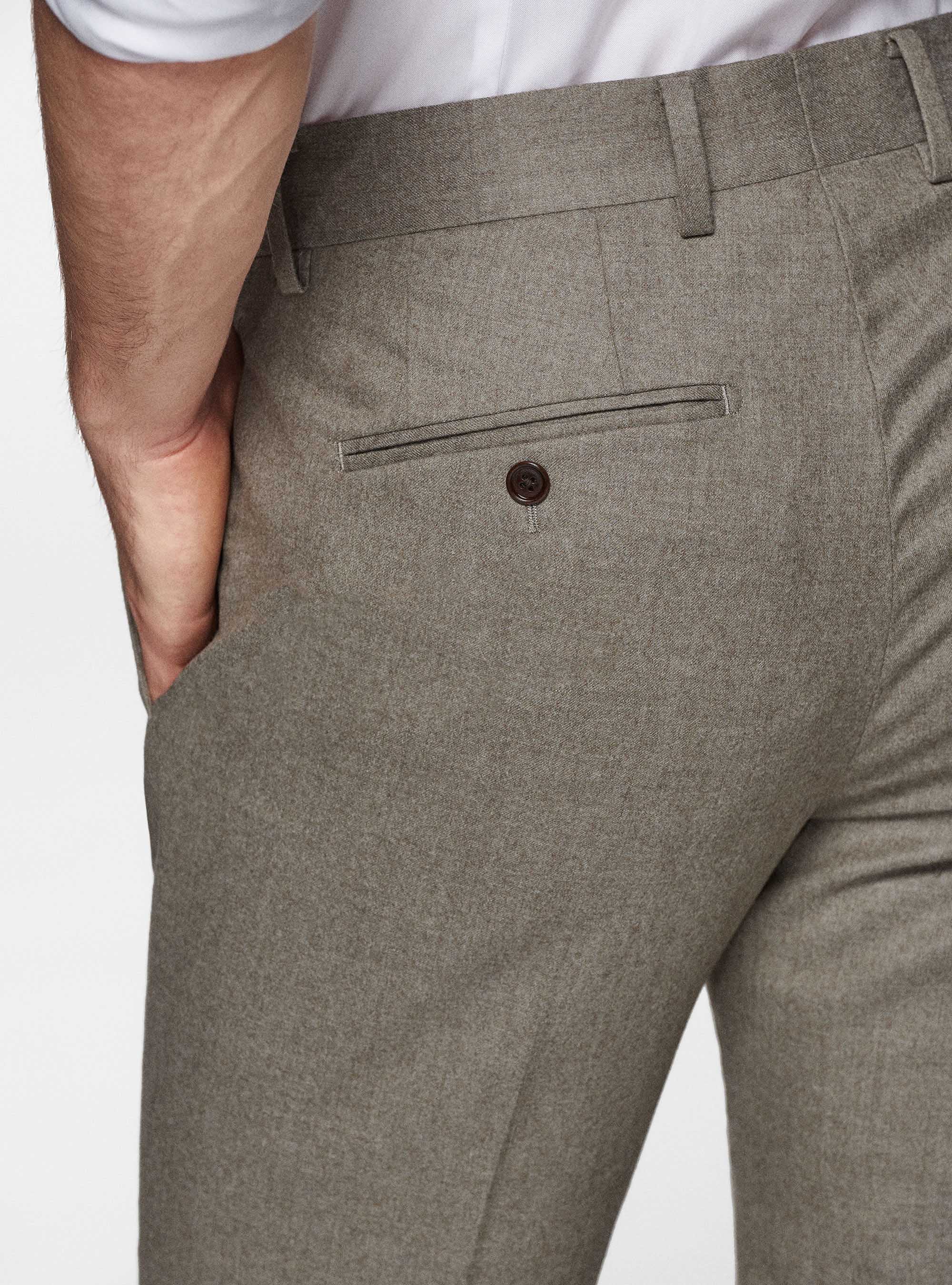 Pantaloni in flanella di lana Vitale Barberis Canonico, SABBIA