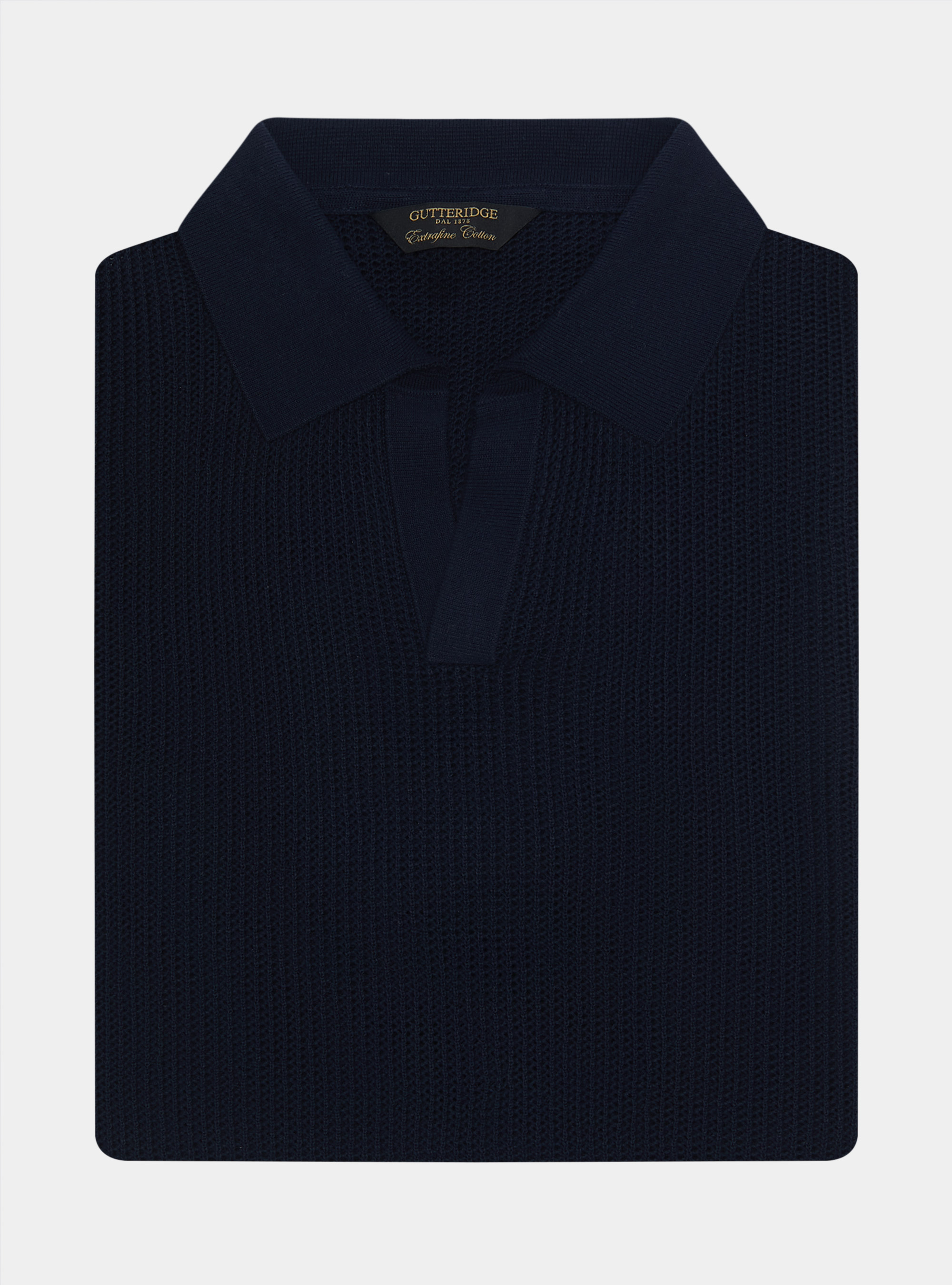 Maglia polo in crochet, BLU NAVY