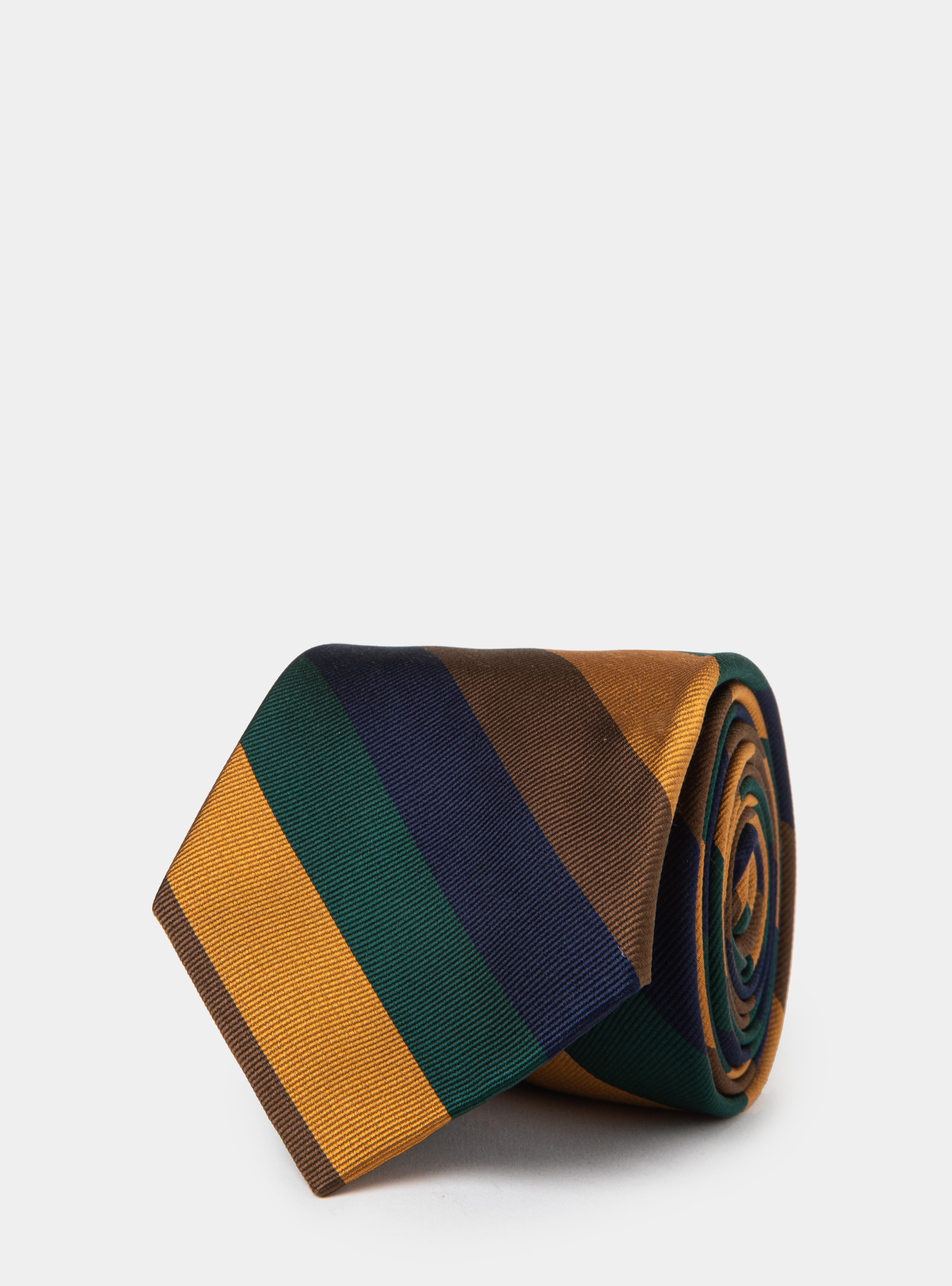 Striped silk tie, BROWN