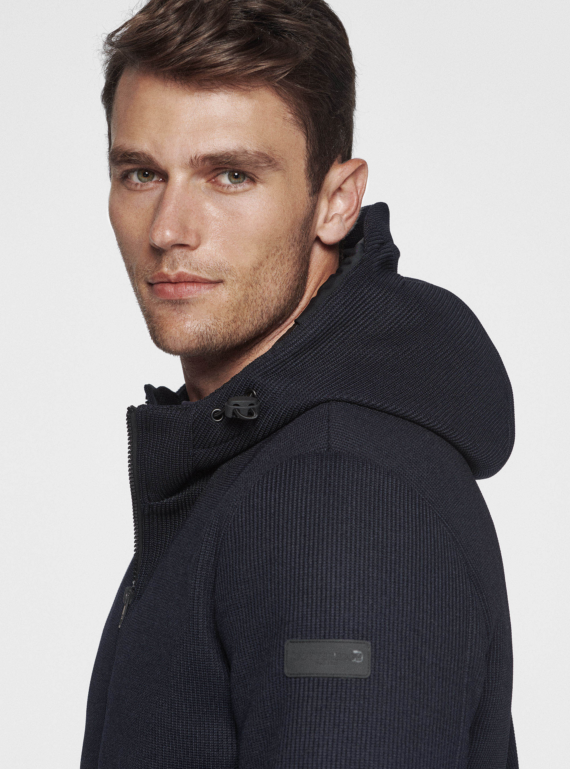 Padded jacket with hood, NAVY BLUE
