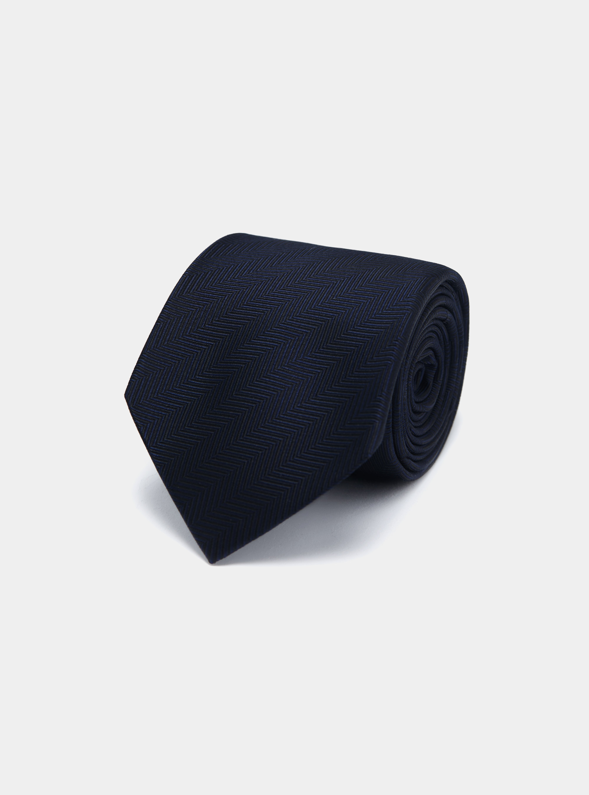 Cravatta in seta spigata, BLU NAVY