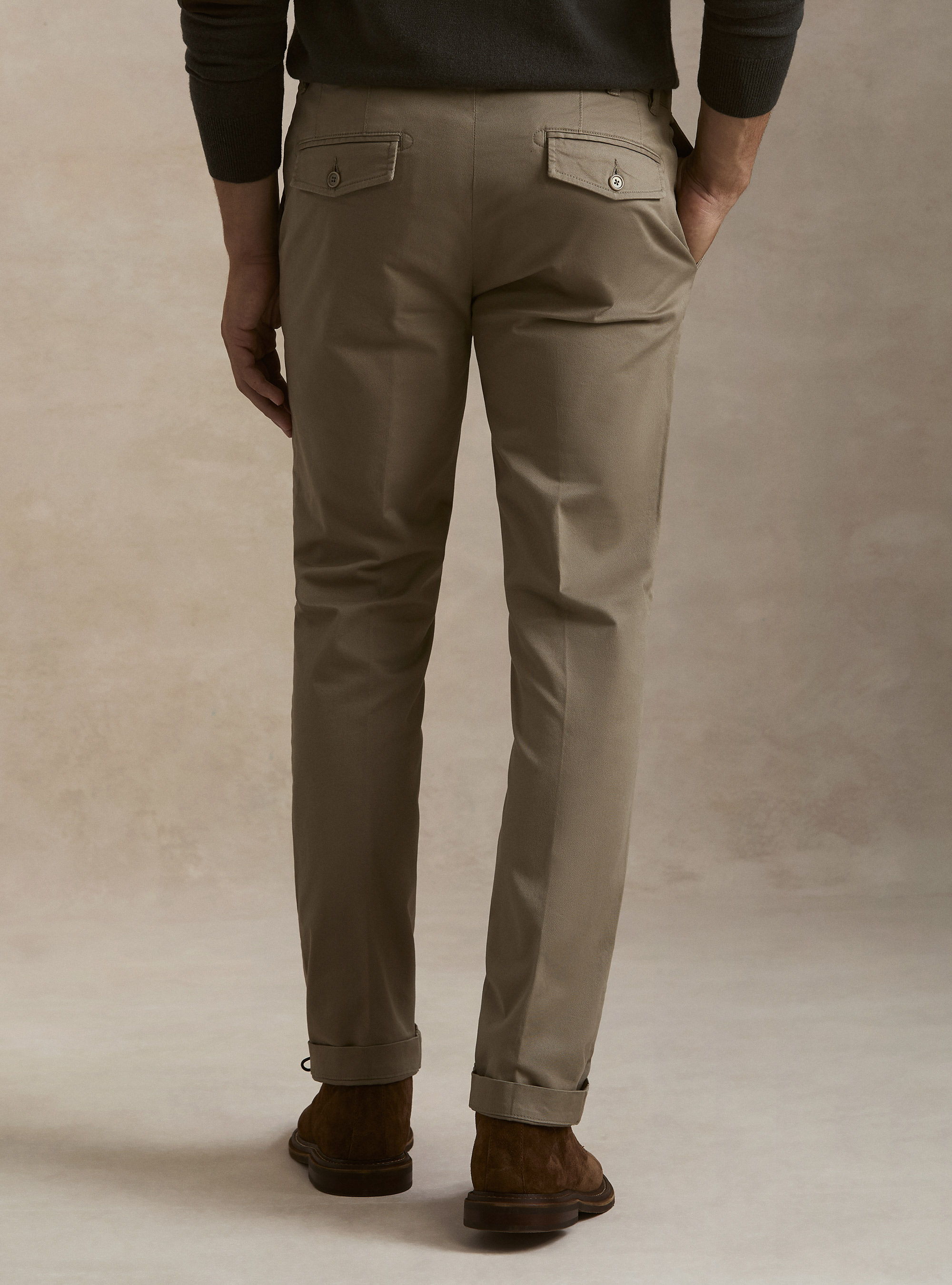Pantalones chino slim fit de sarga el&aacute;stica, FANGO 0568C