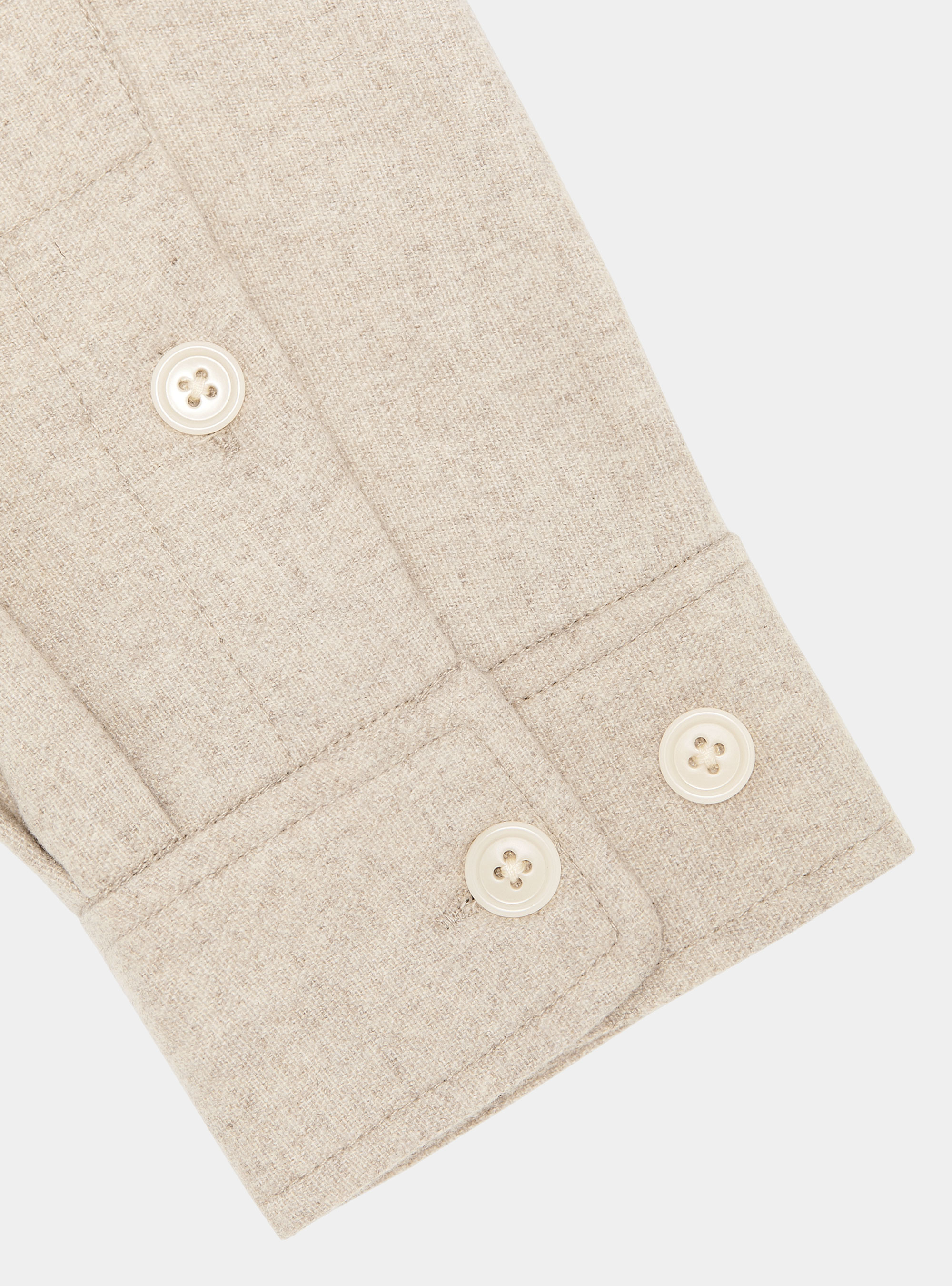 Giacca camicia leggera in misto lana, ECRU