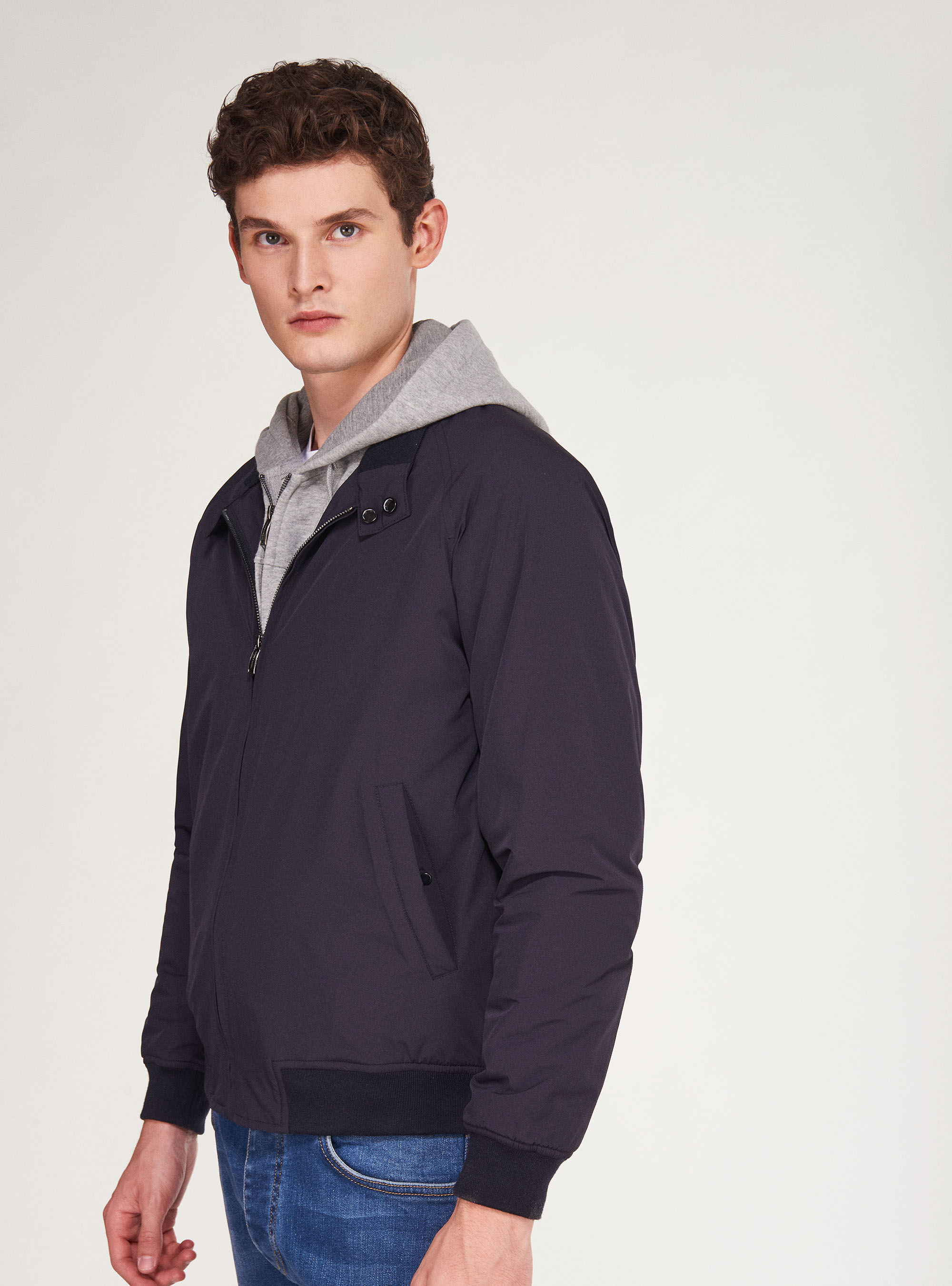 Bomber in tessuto tecnico, BLU NAVY