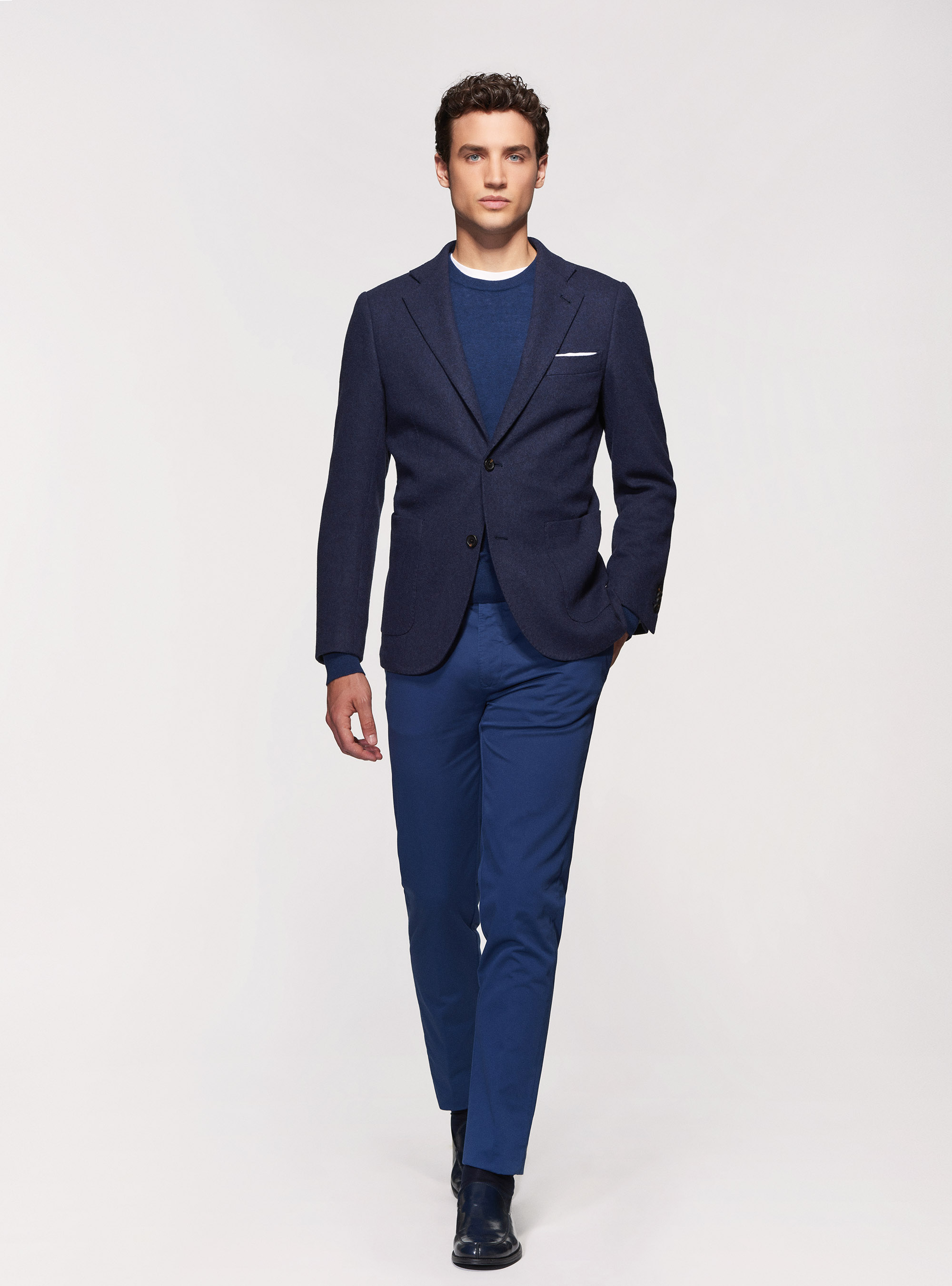 Giacca in jersey di lana, BLU NAVY