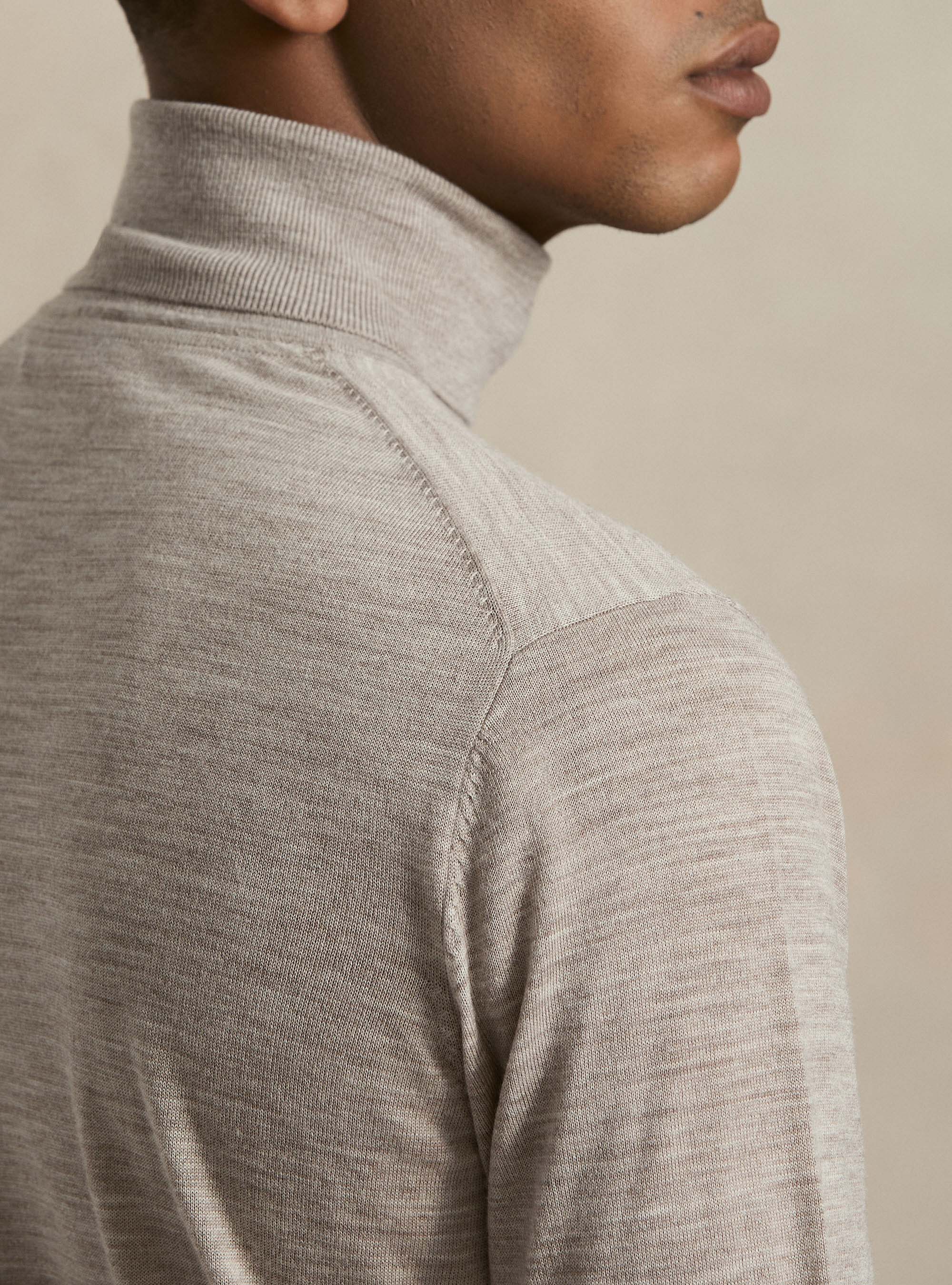 Dolcevita in pura lana merino extrafine, SABBIA MELANGE 0564C