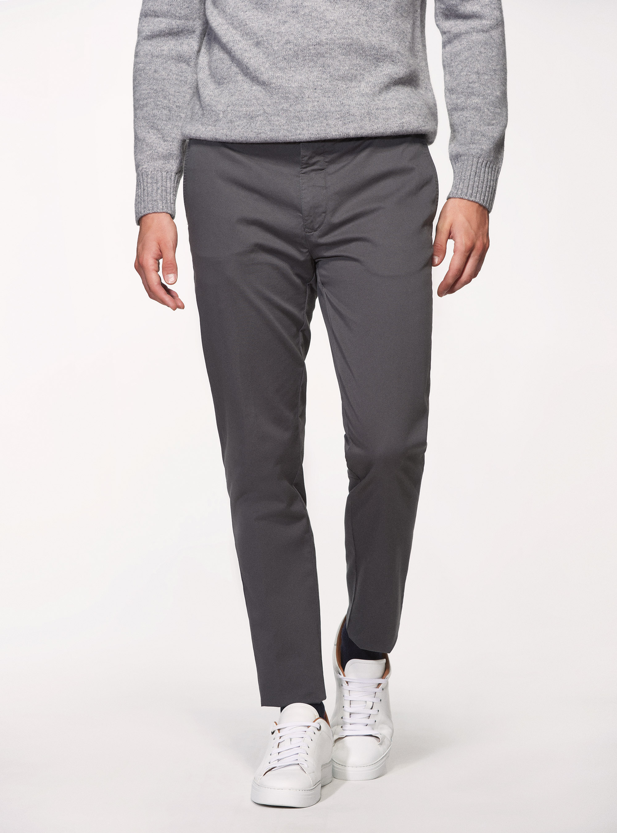 Stretch cotton twill chino trousers | Gutteridge | Men's