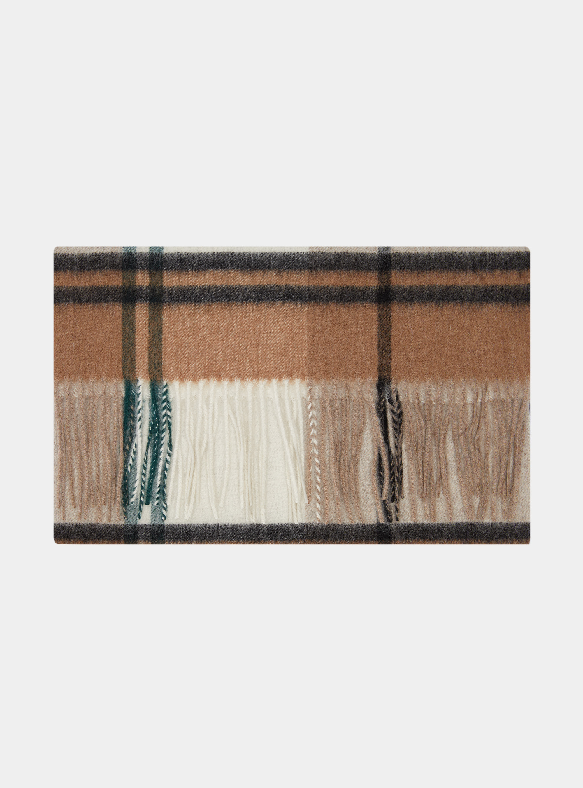 Sciarpa in lana a quadri, SABBIA 0561C