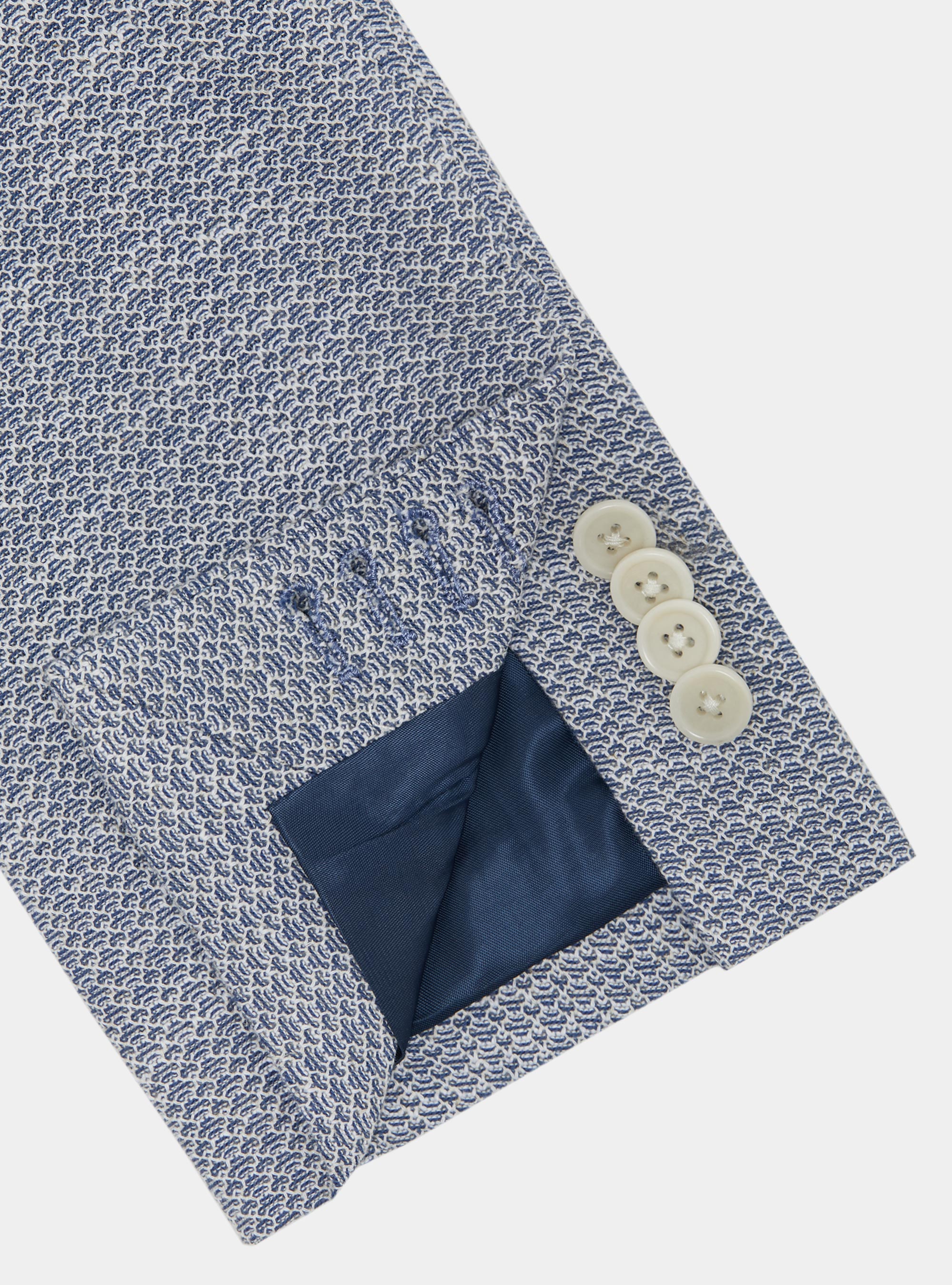 Giacca in jersey di cotone e lino, BLU