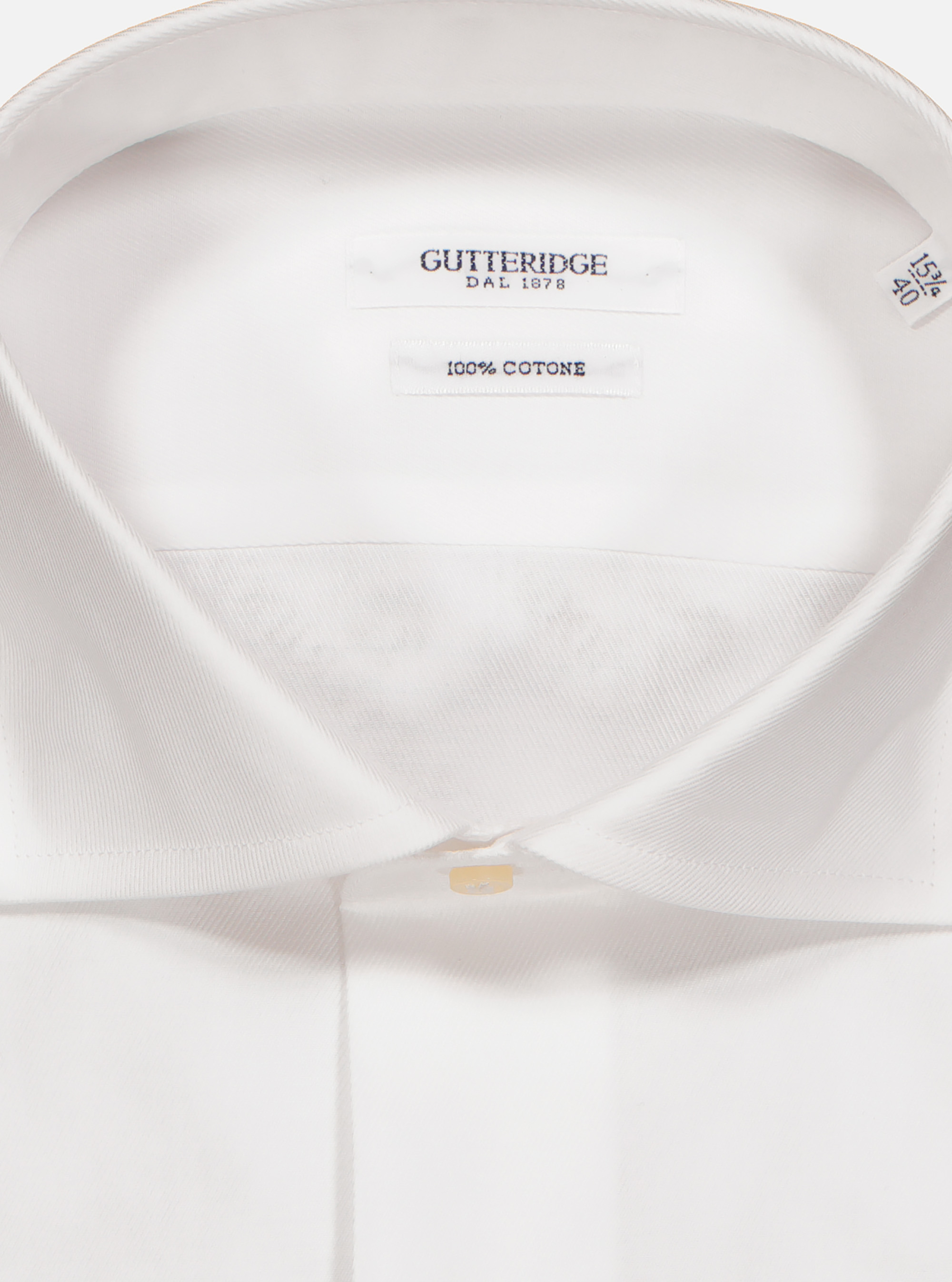 Chemise en serg&eacute; de coton, BLANC