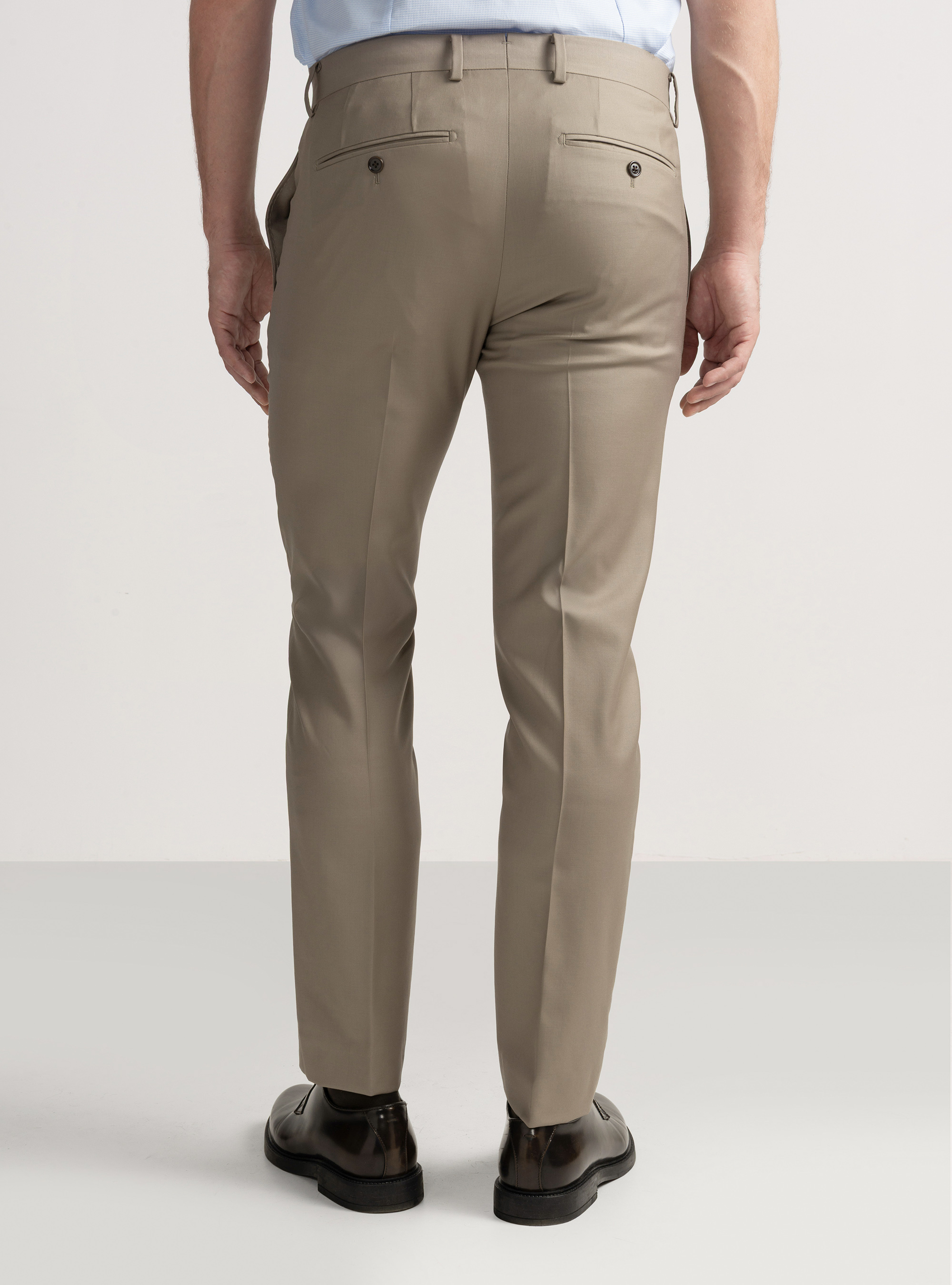 Pantalones de traje de pura lana Vitale Barberis Canonico, BARRO