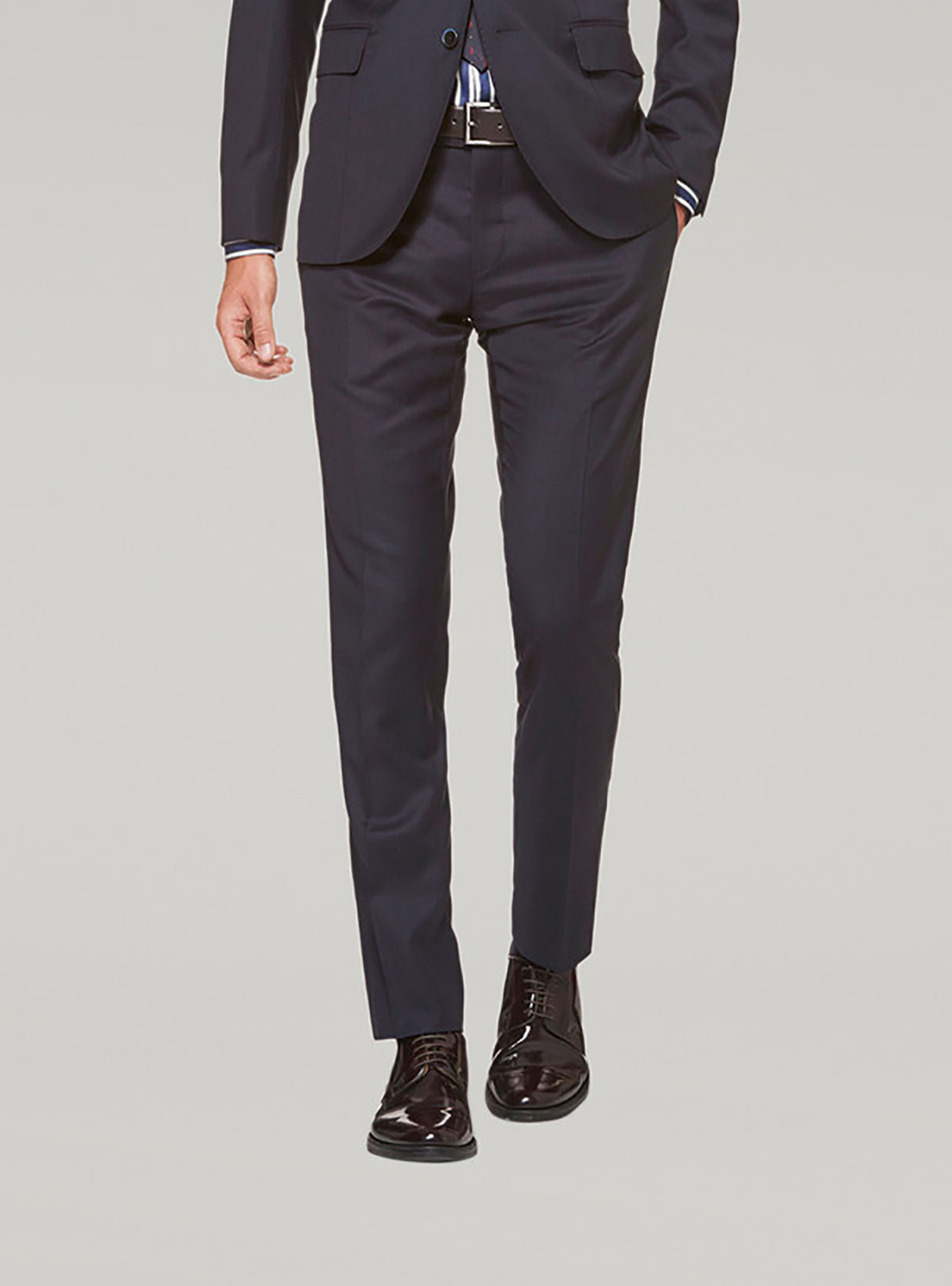 120's Superfine Wool Suit Trousers, NAVY BLUE