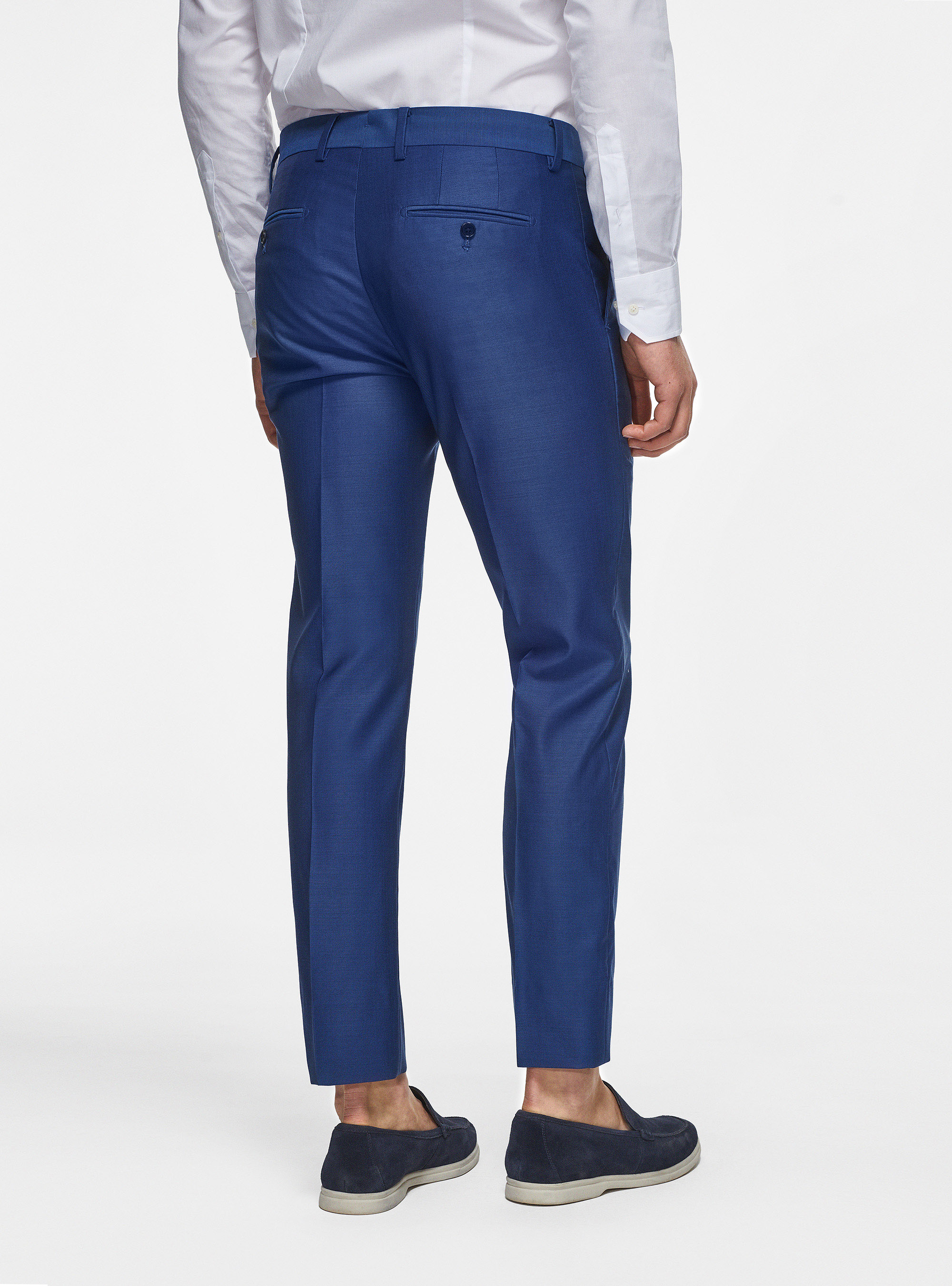 Pantaloni in pura lana superfine 110's, BLU