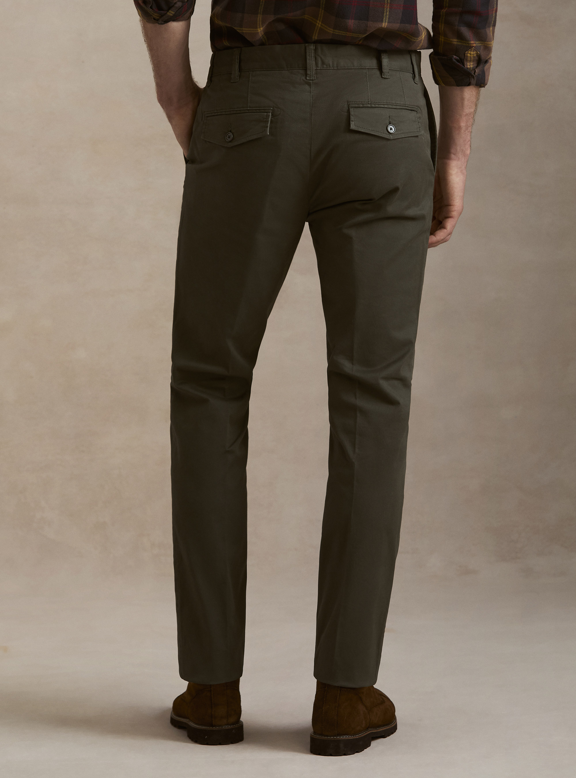 Slack slim fit in twill stretch, VERDE