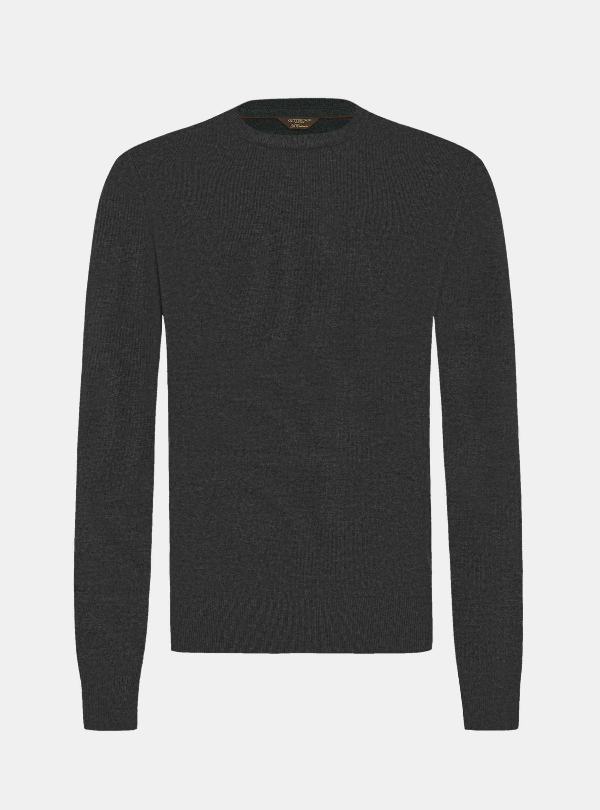 Lambswool and cashmere crewneck sweater, ASPHALT GREY