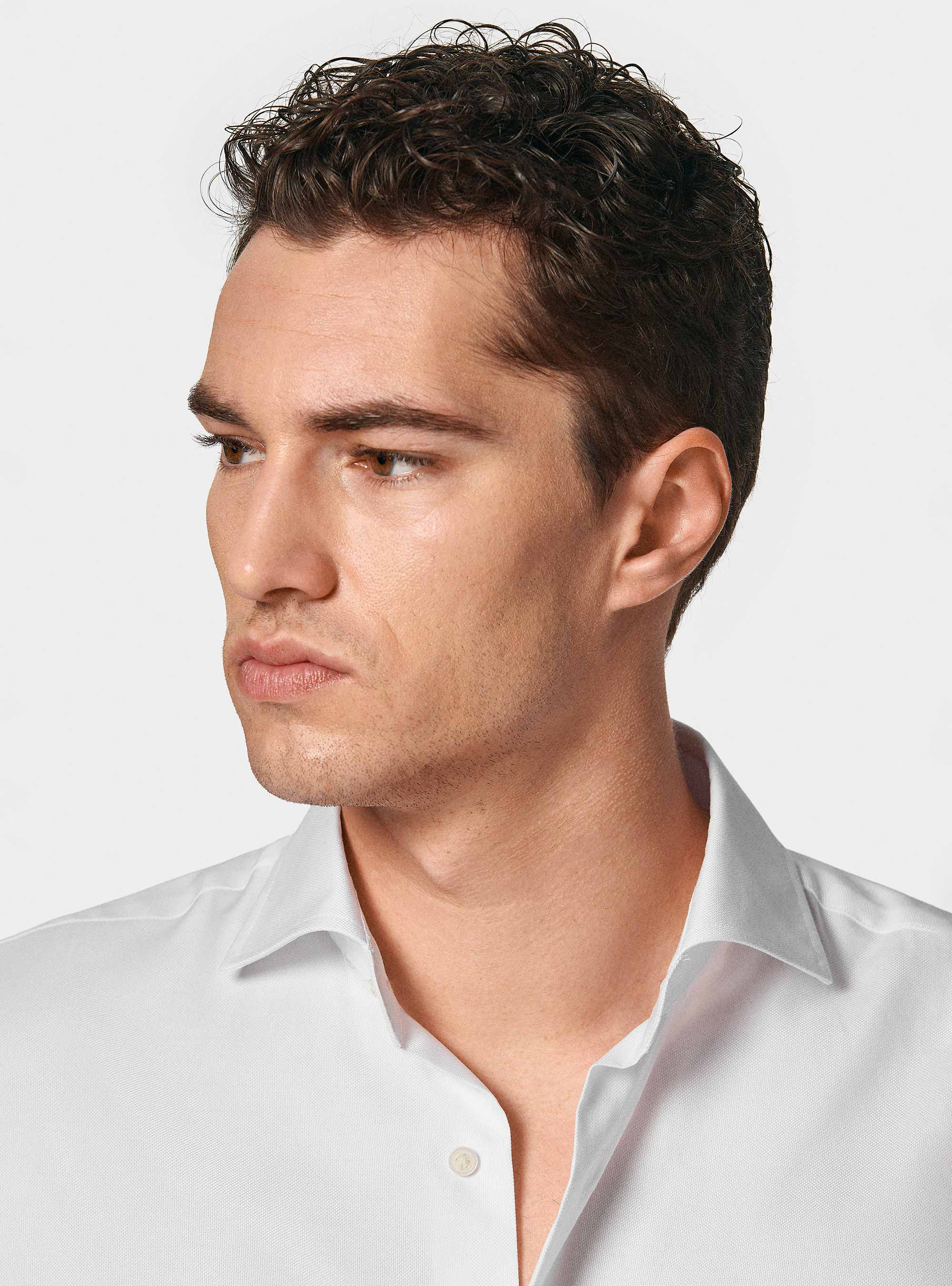 Cotton oxford shirt, WHITE