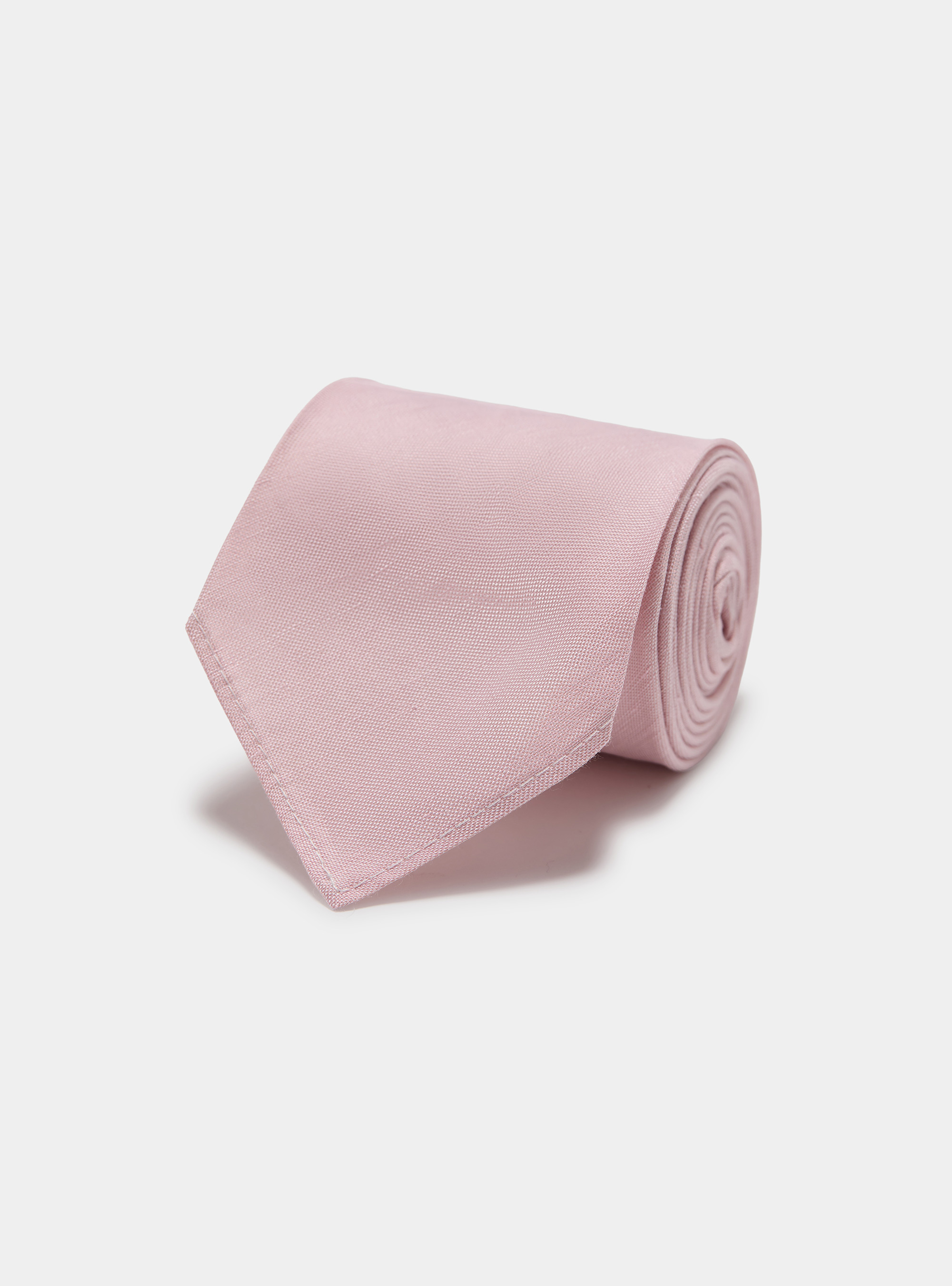 Cravatta in seta e lino, 0441C ROSA SCURO