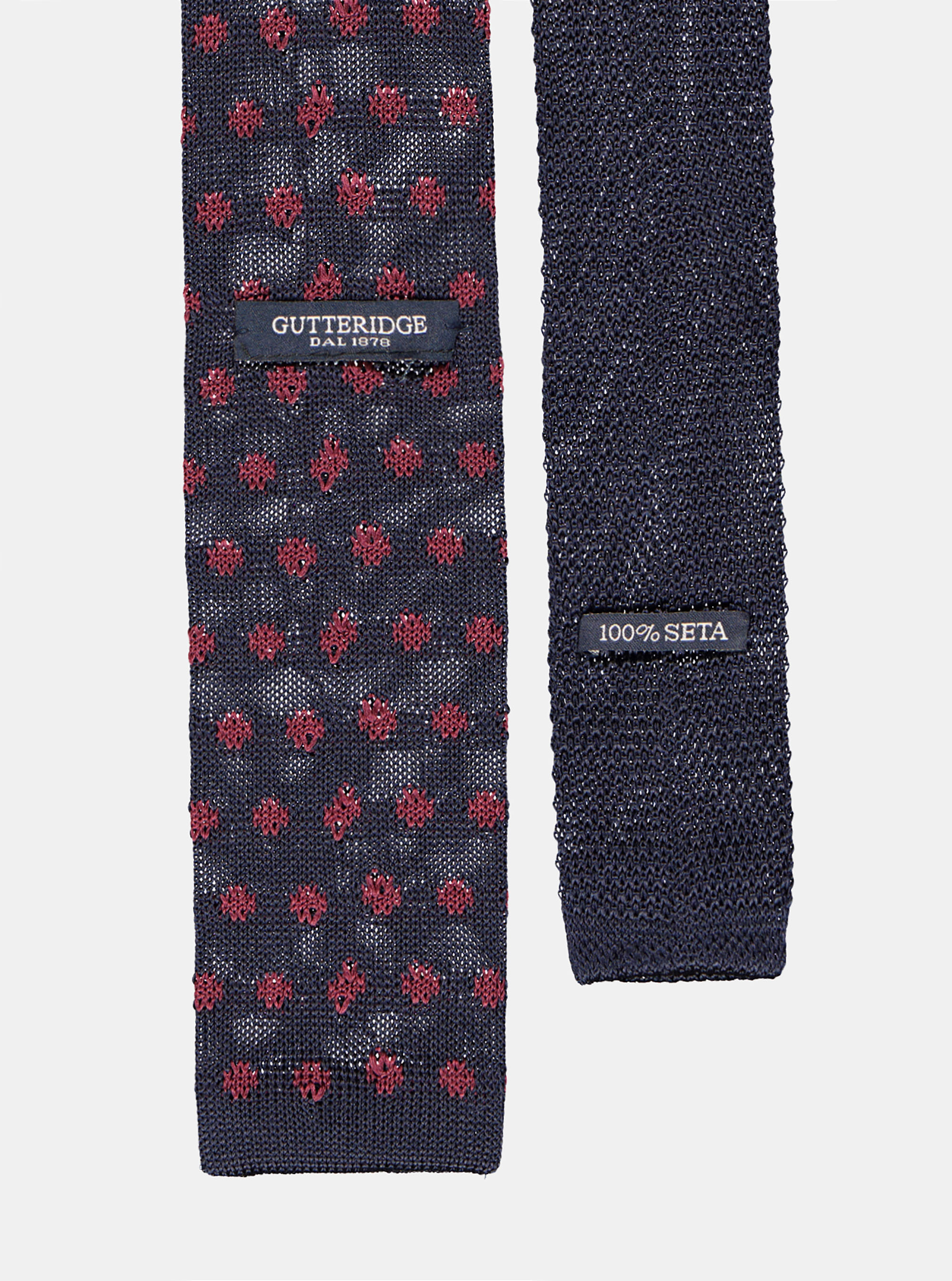 Cravatta in seta a maglia, BORDEAUX