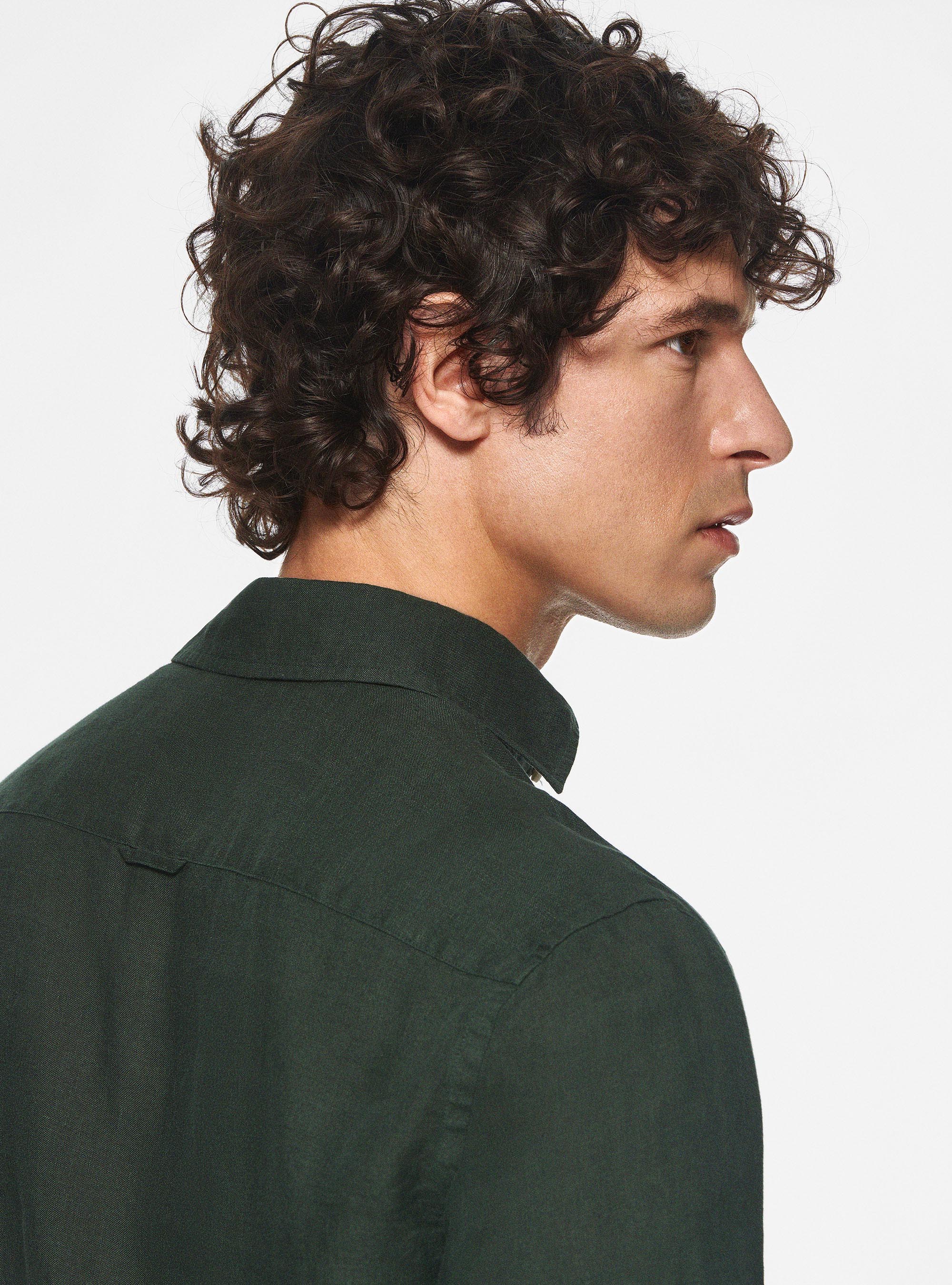 Pure linen shirt, GREEN