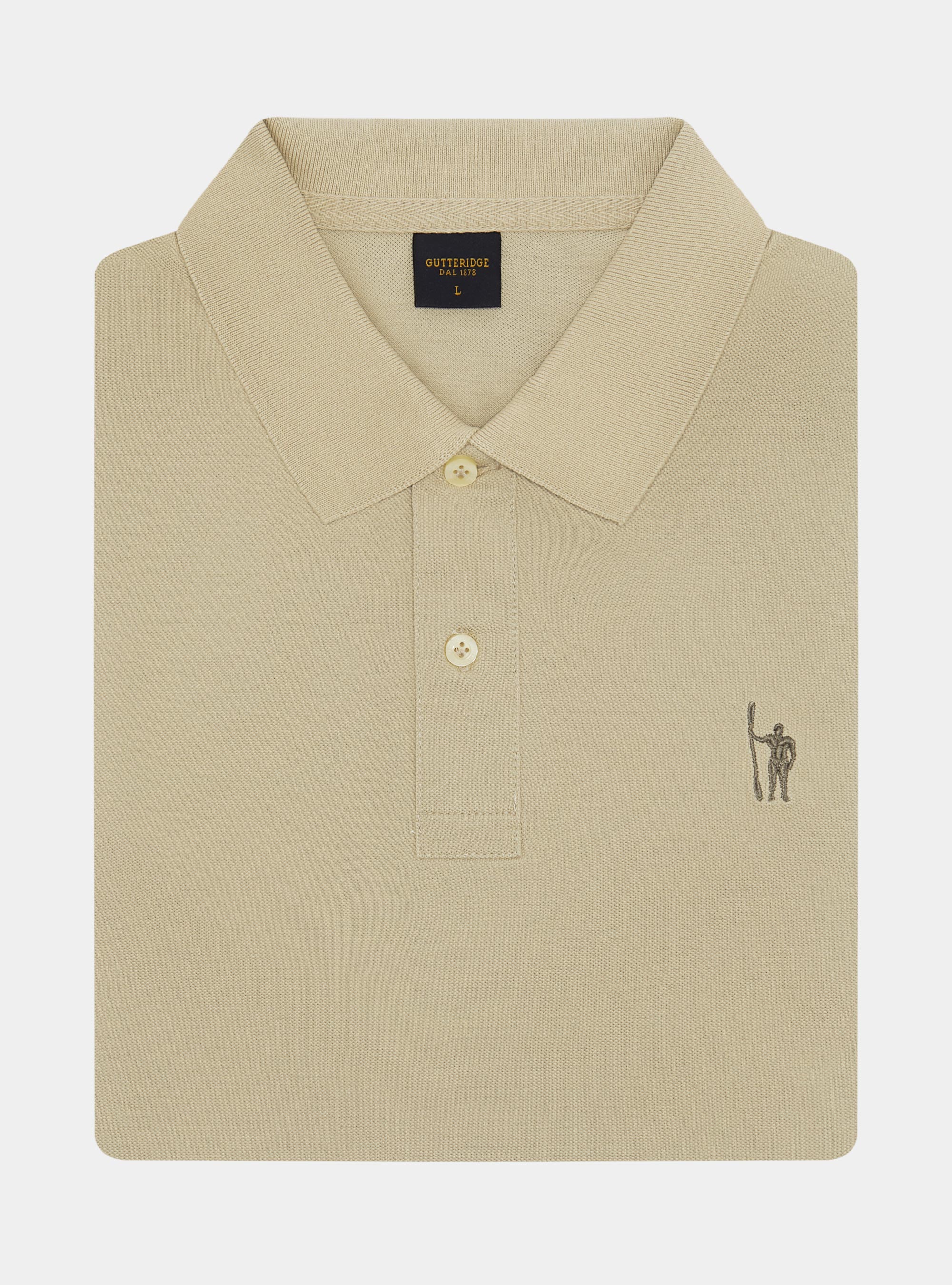 Polo classica in piquet, ECRU