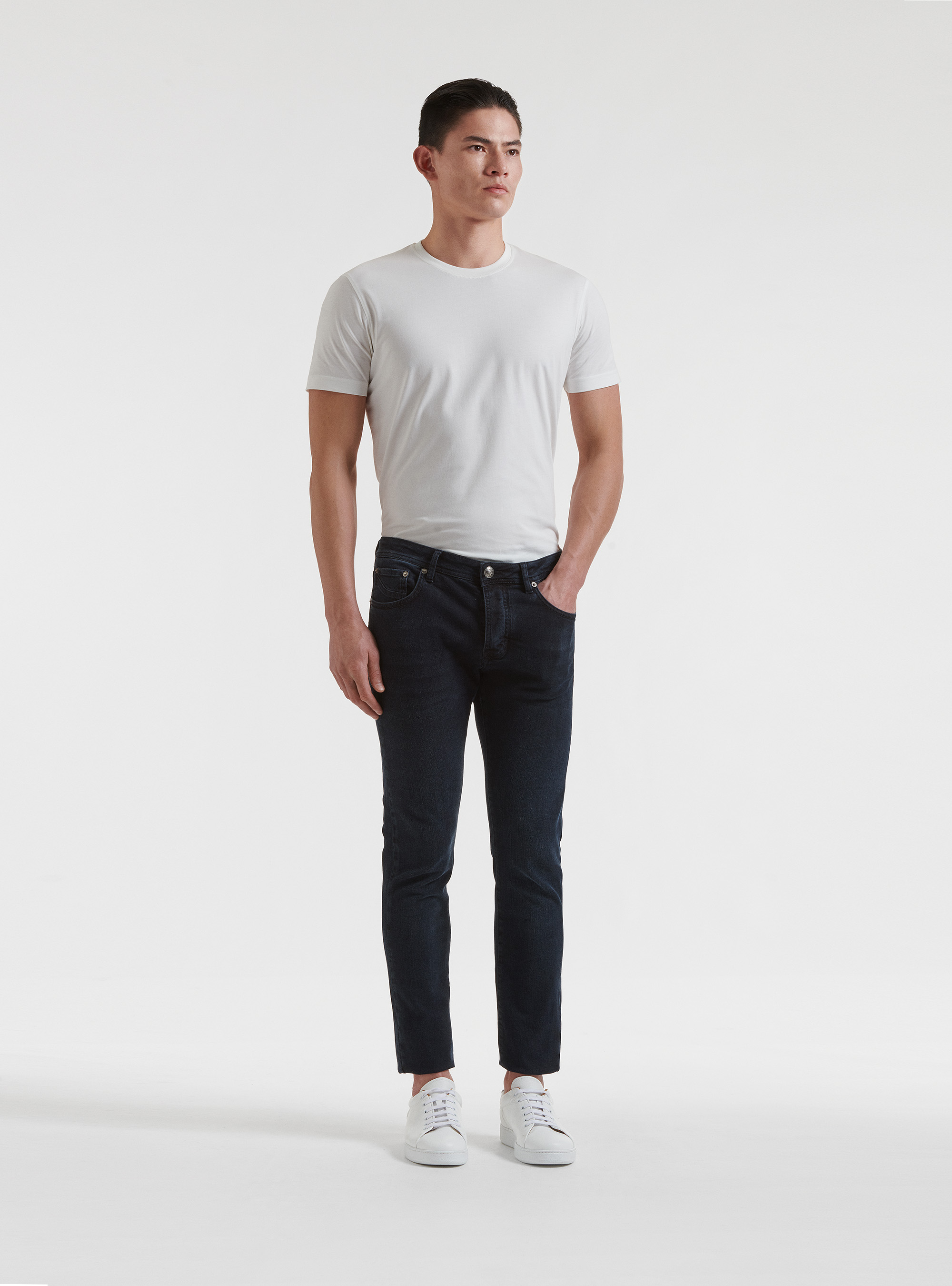 Jeans colorati tinto filo, BLU NAVY