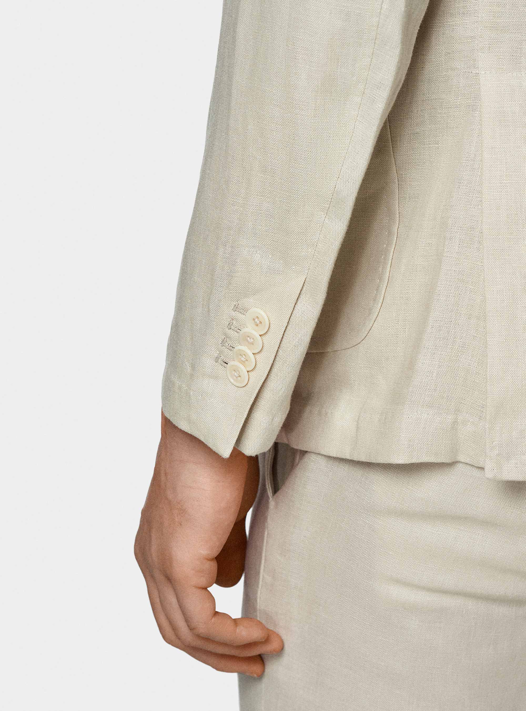 Pure linen suit blazer, ECRU