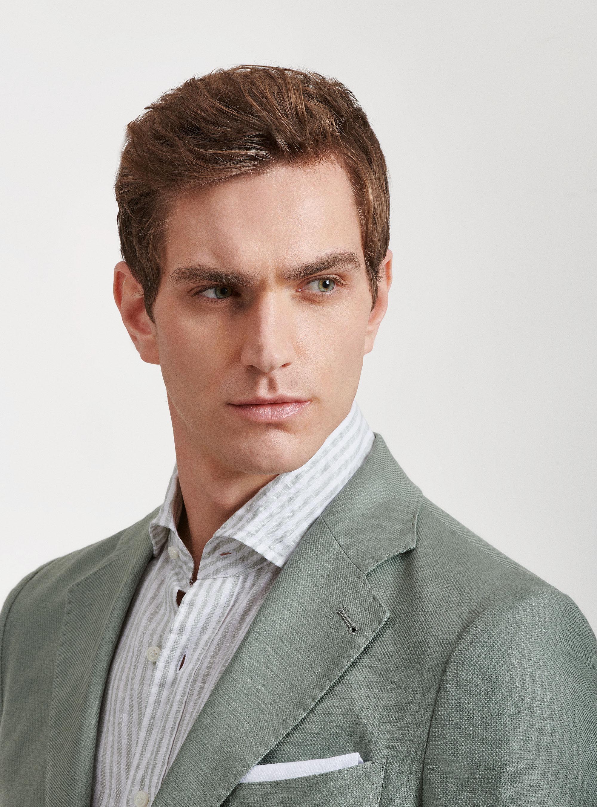 Linen and cotton blazer, SALVIA 0602C