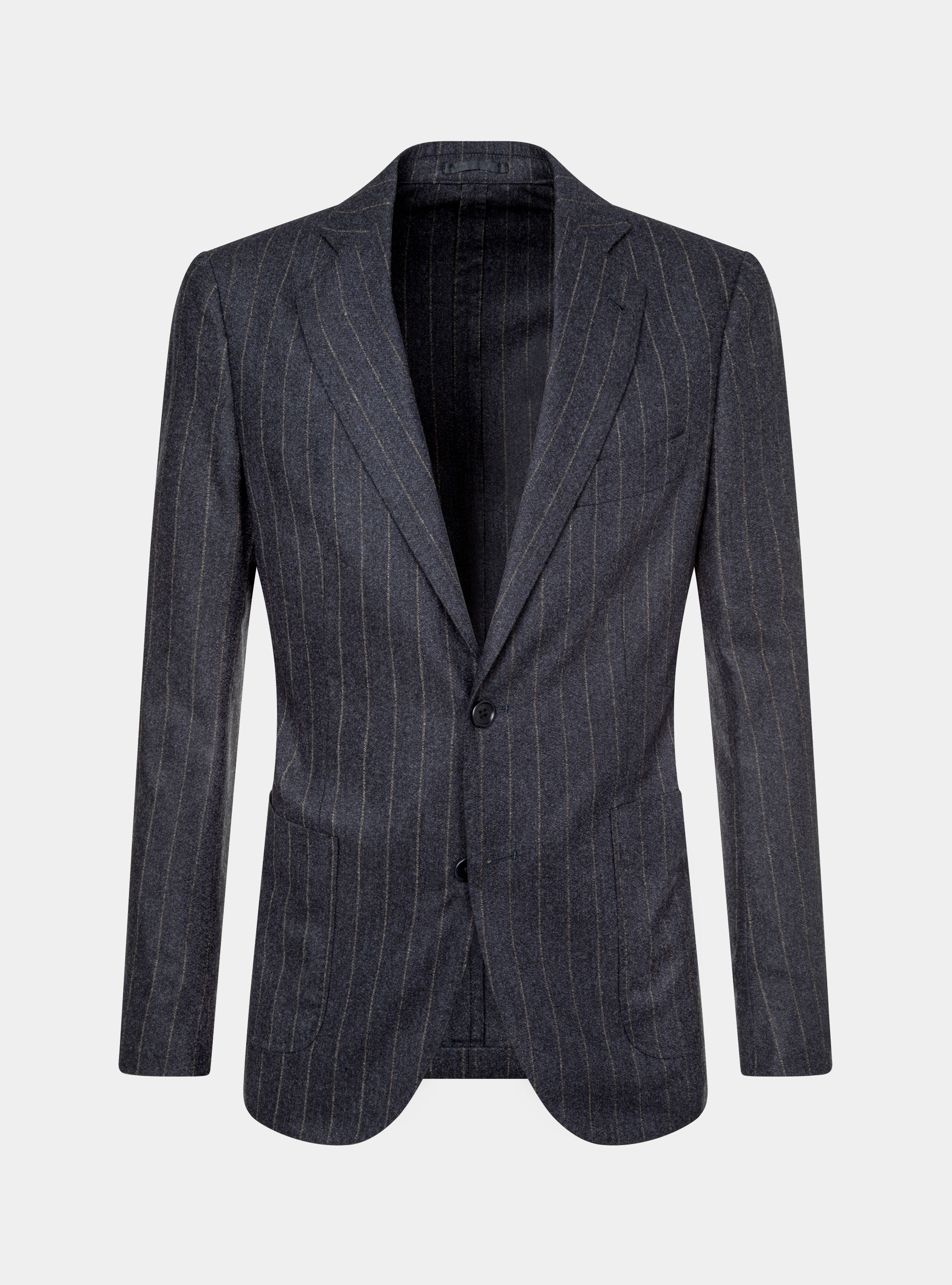 Giacca gessata in lana Reda, BLU NAVY