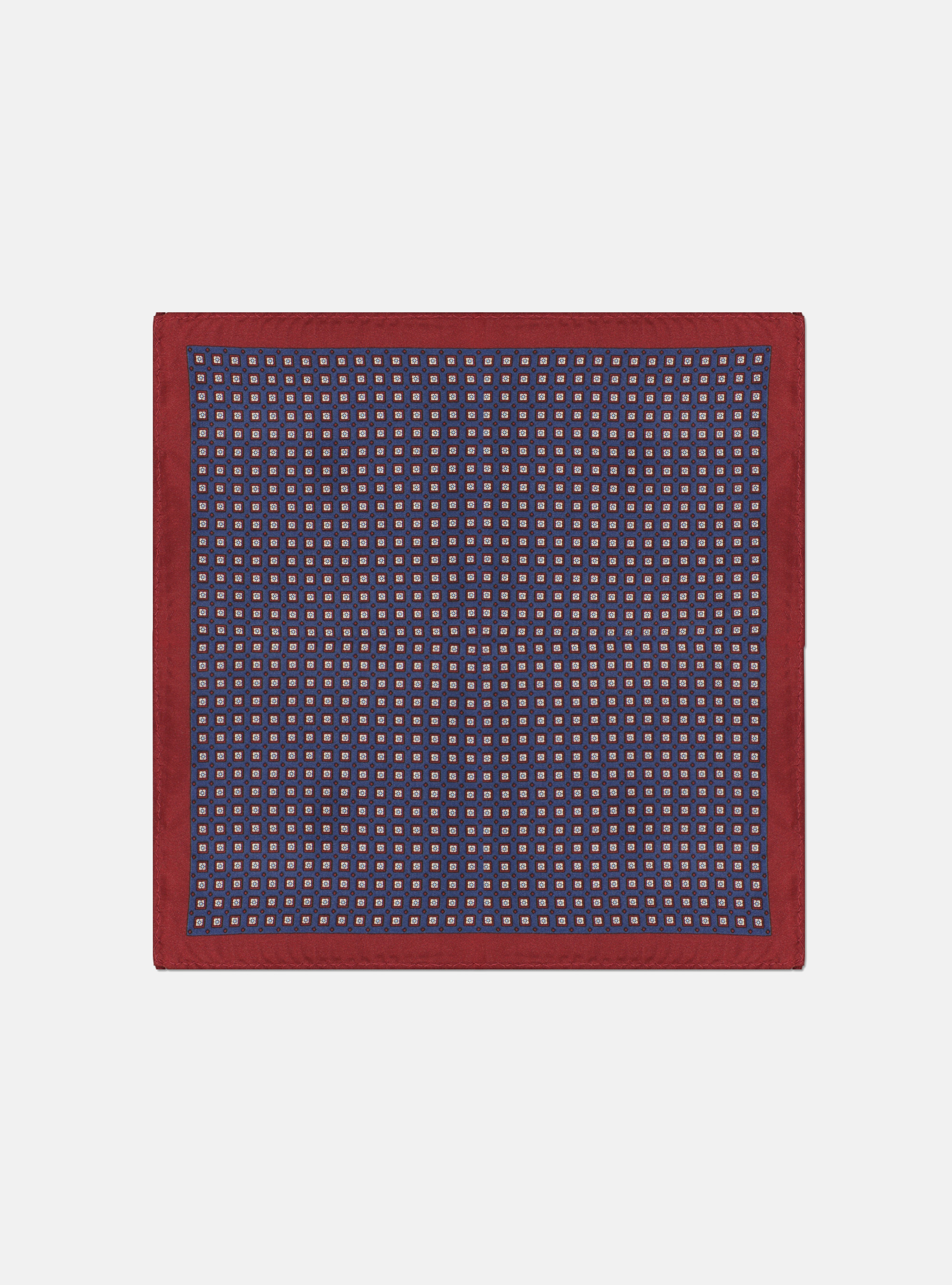 PRINTED SILK POCHETTE, BLUE