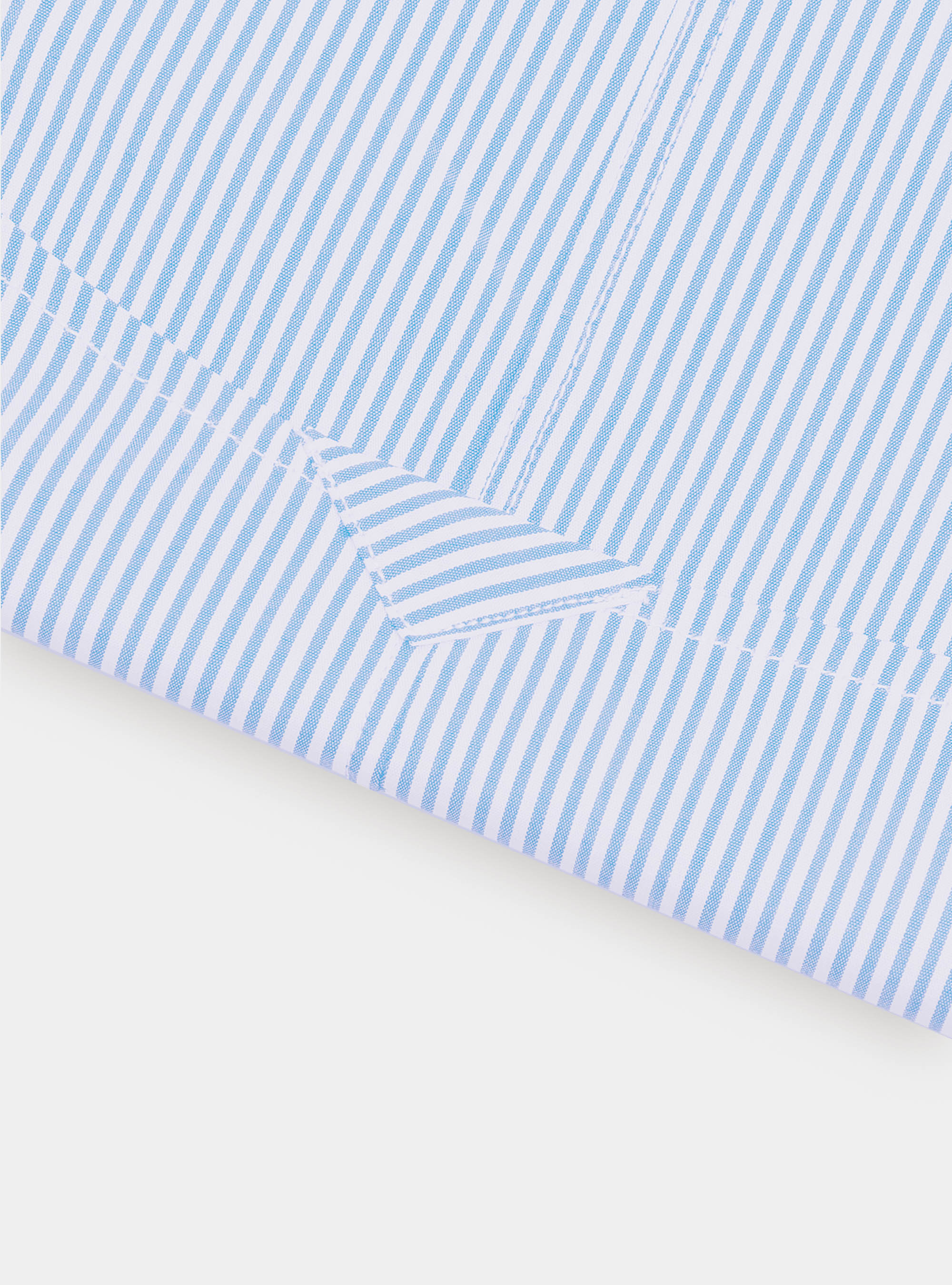 Camicia slim fit in popeline stretch rigato, AZZURRO