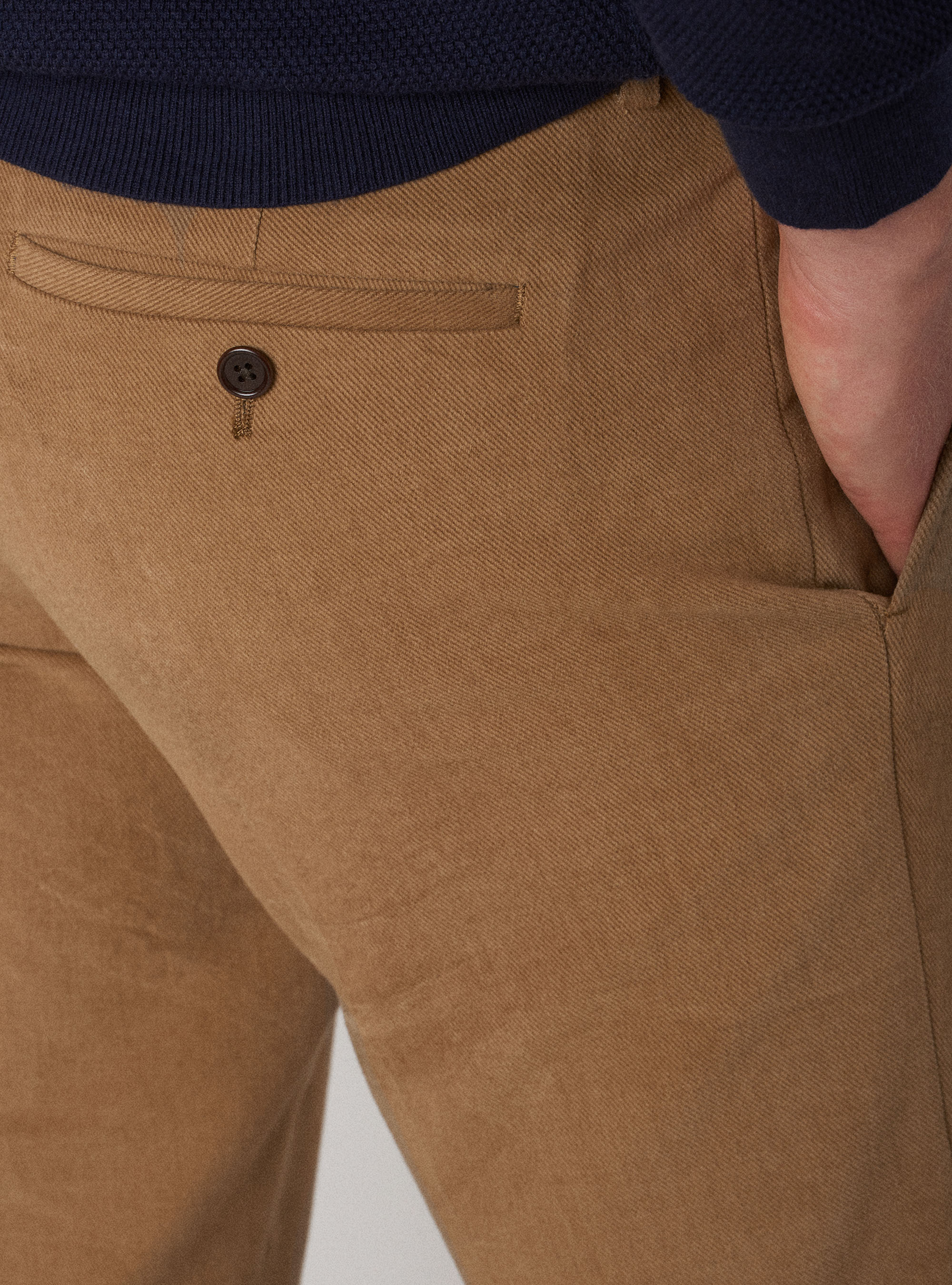Chino pants in frosted cotton twill, BEIGE 0578C