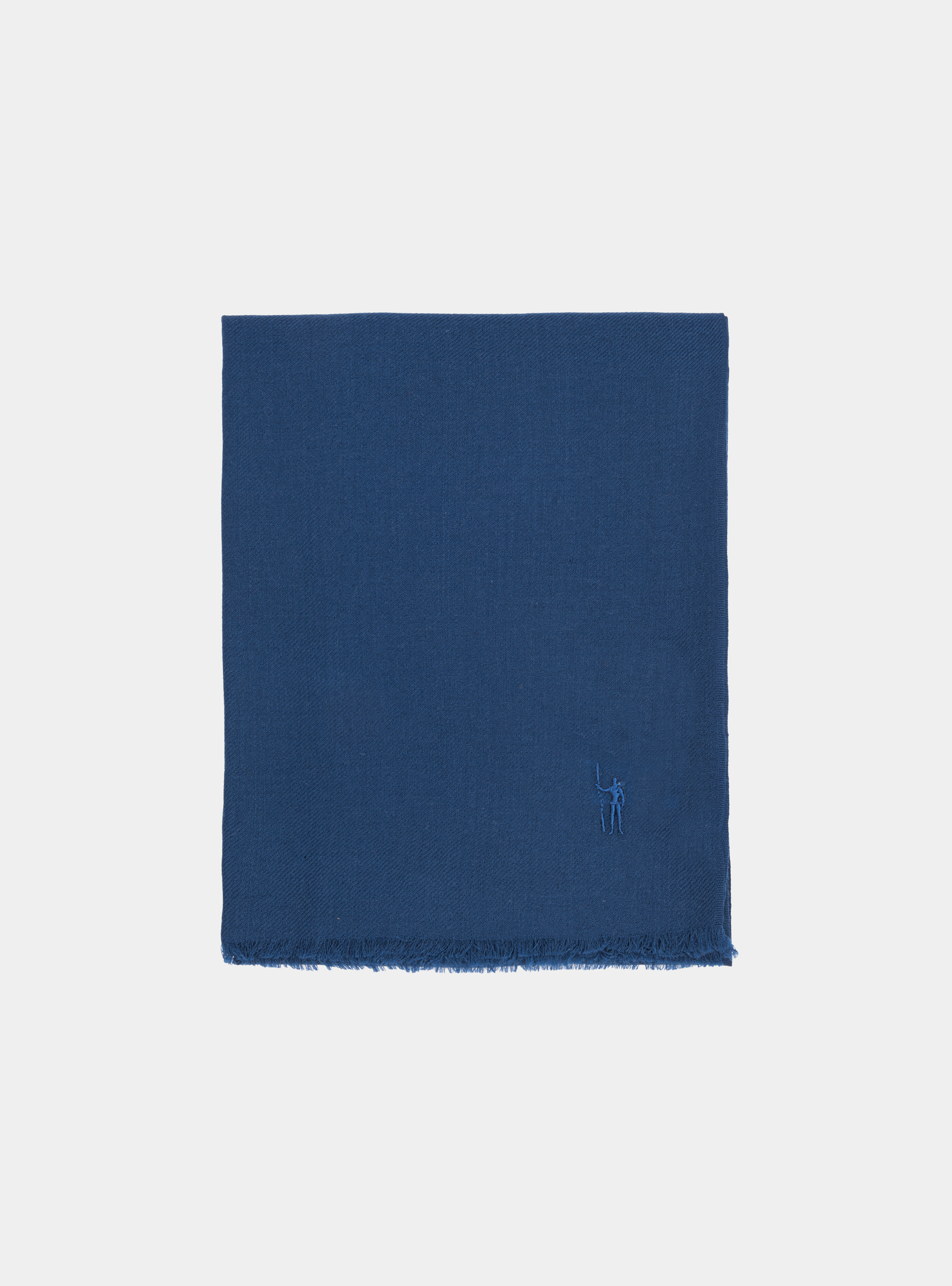 Sciarpa in lana con ricamo, BLU