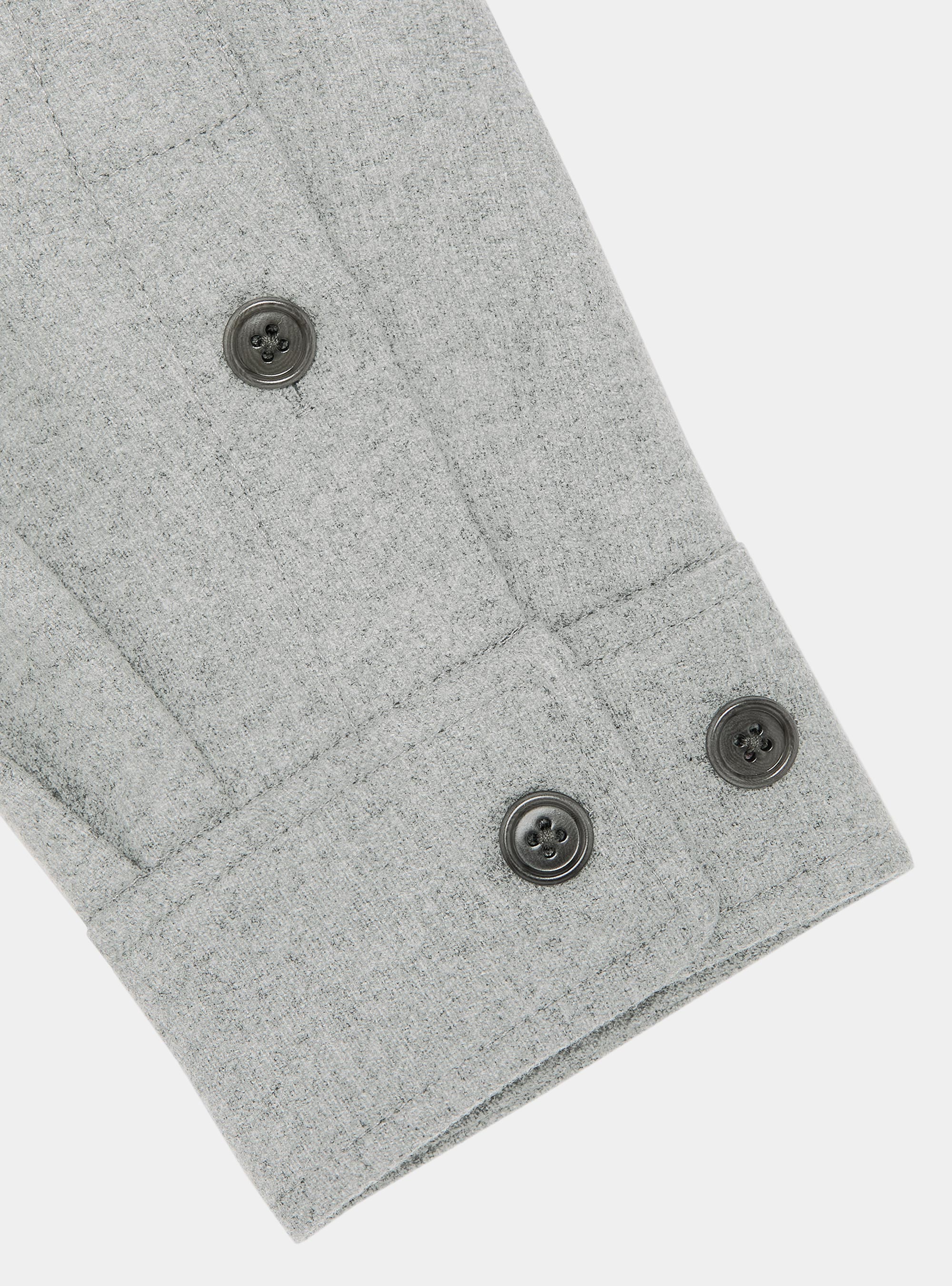 Giacca camicia leggera in misto lana, GRIGIO CHIARO