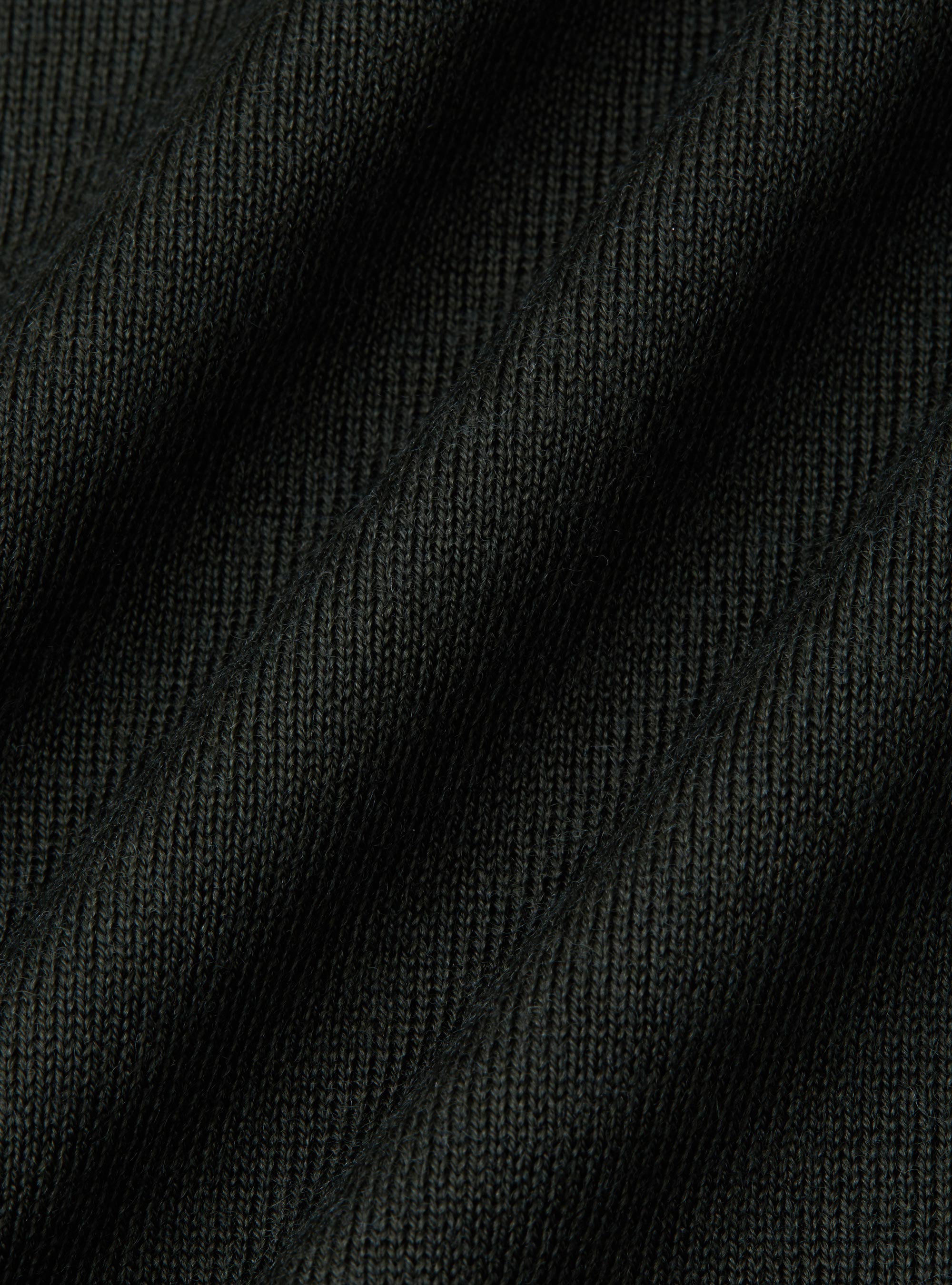 Polo collo senza bottoni in maglia lana merino, MILITARE 0609C