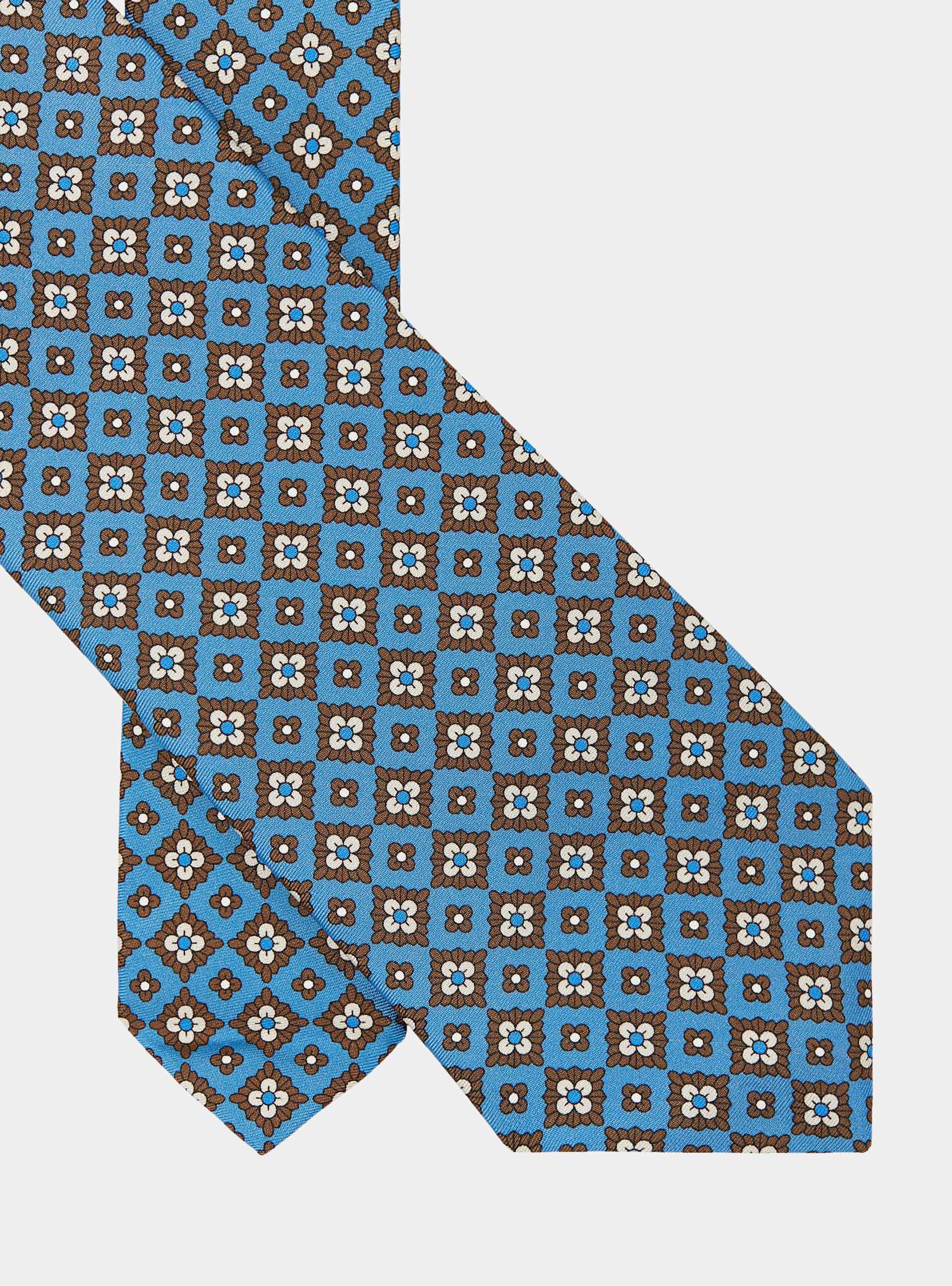 Cravatta in seta fantasia, AZZURRO