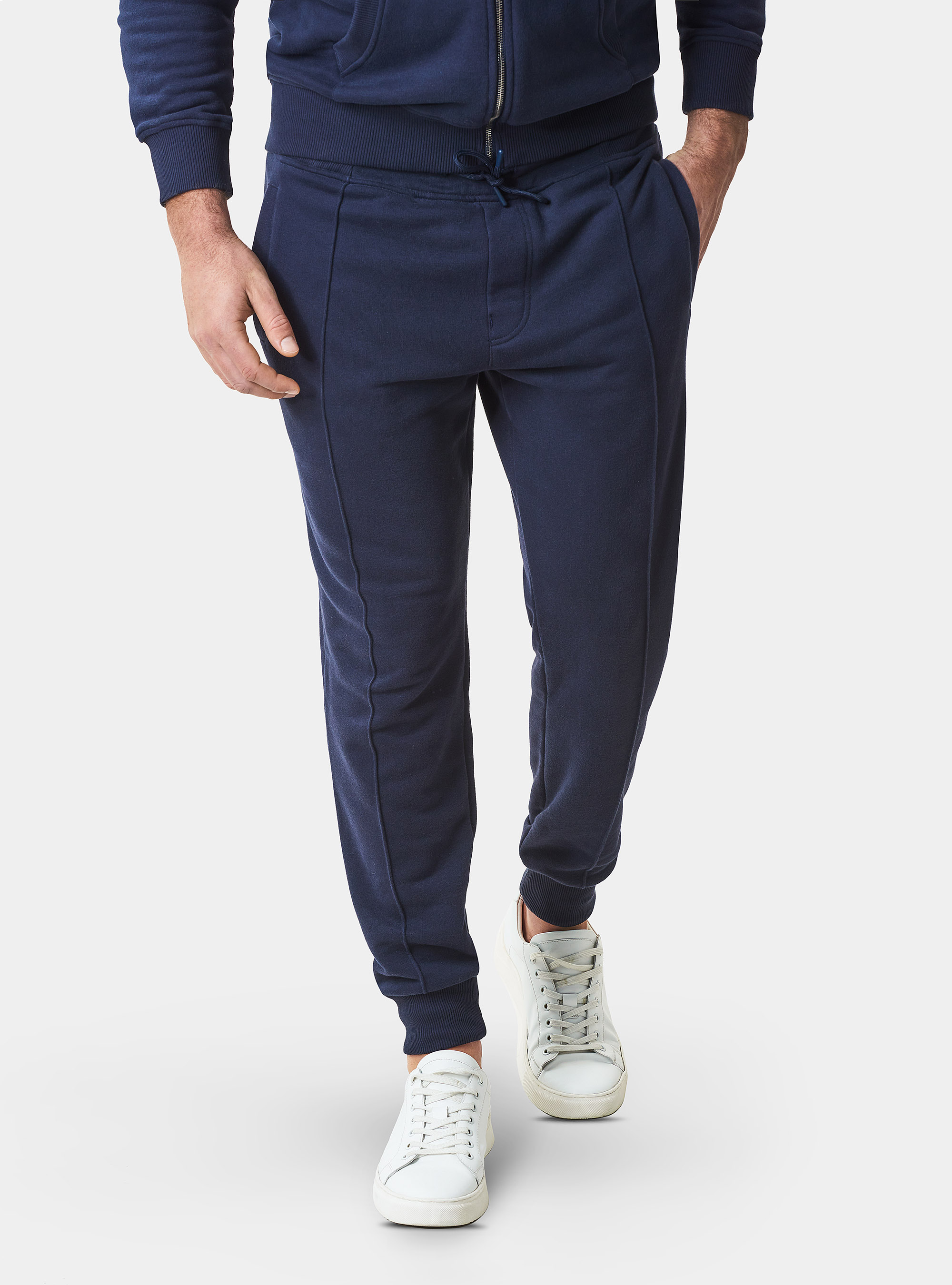 Pantalones de sudadera de mezcla de algod&oacute;n, AZUL MARINO