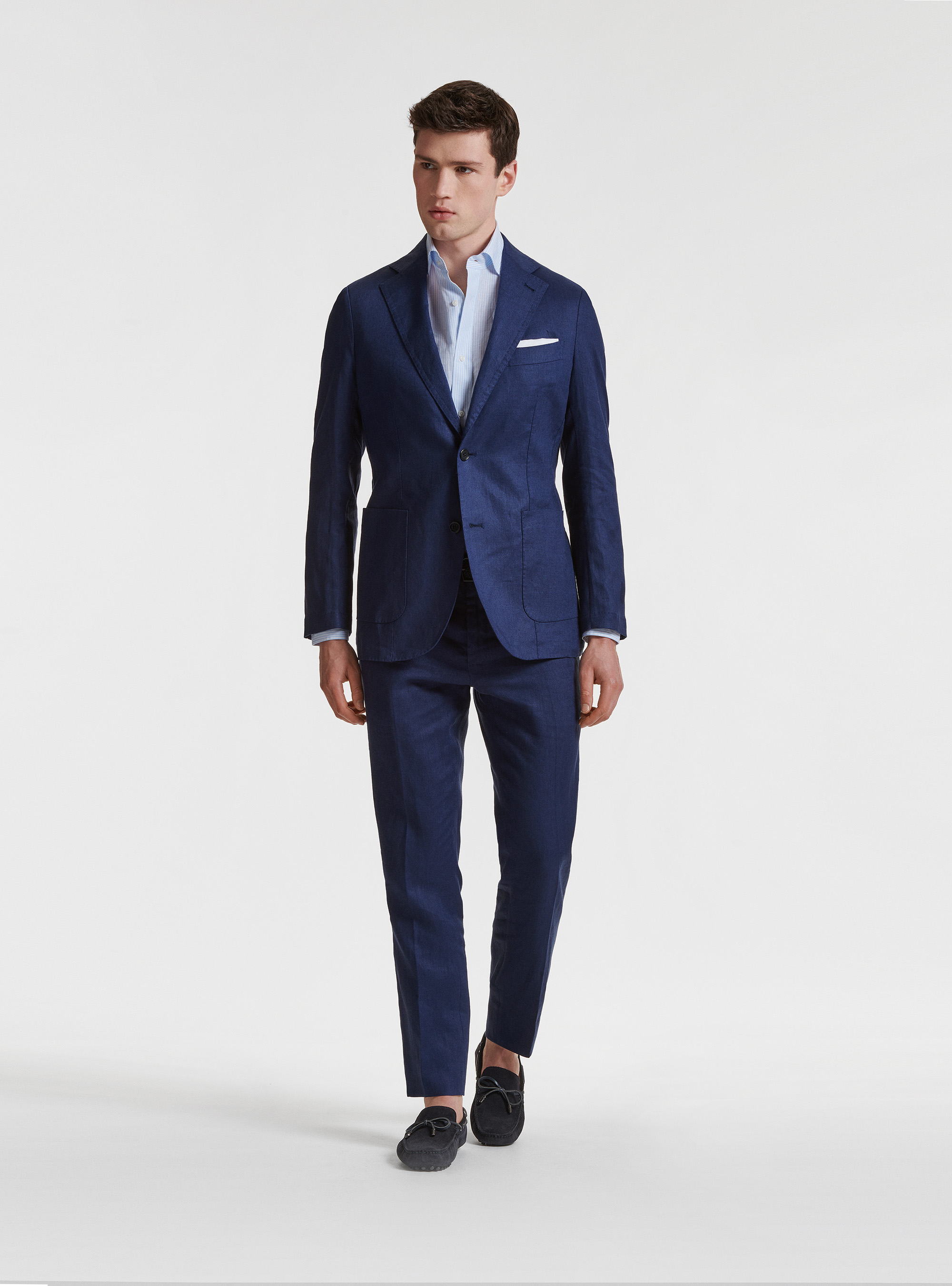 Abito blu in puro lino, 