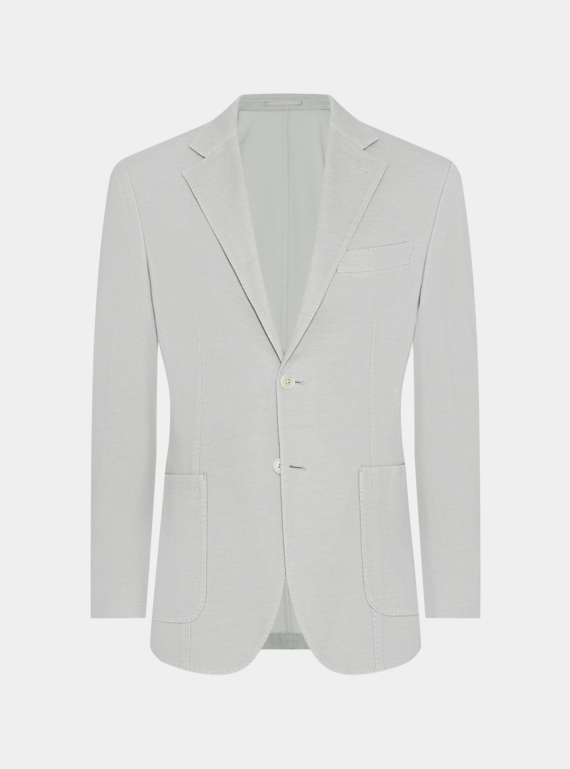 Americana de punto de nido de abeja en mezcla de algodón, GRIGIO CHIARO 0256C