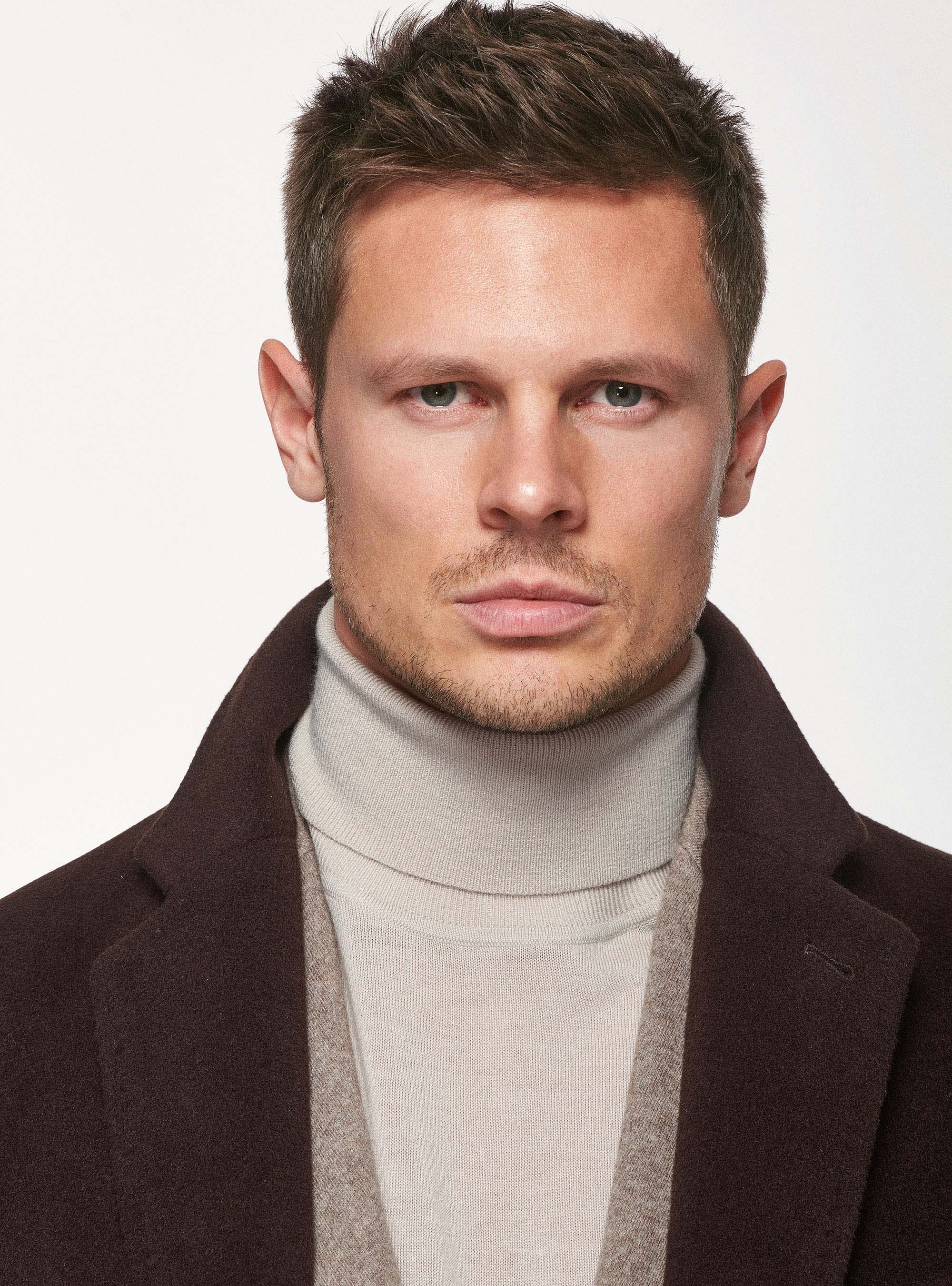 Wool and cashmere coat, BROWN