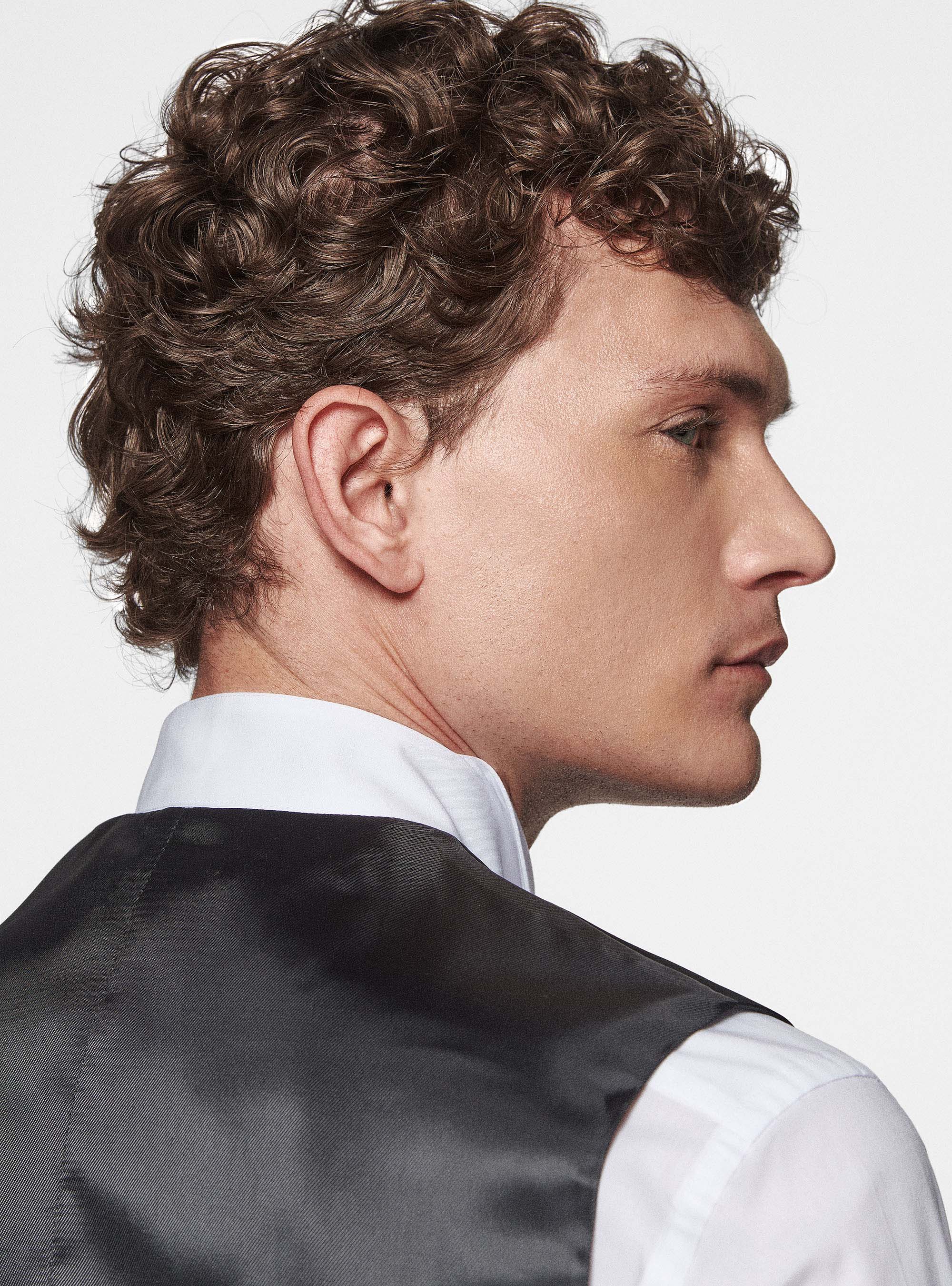 Chaleco smoking de raso, NEGRO