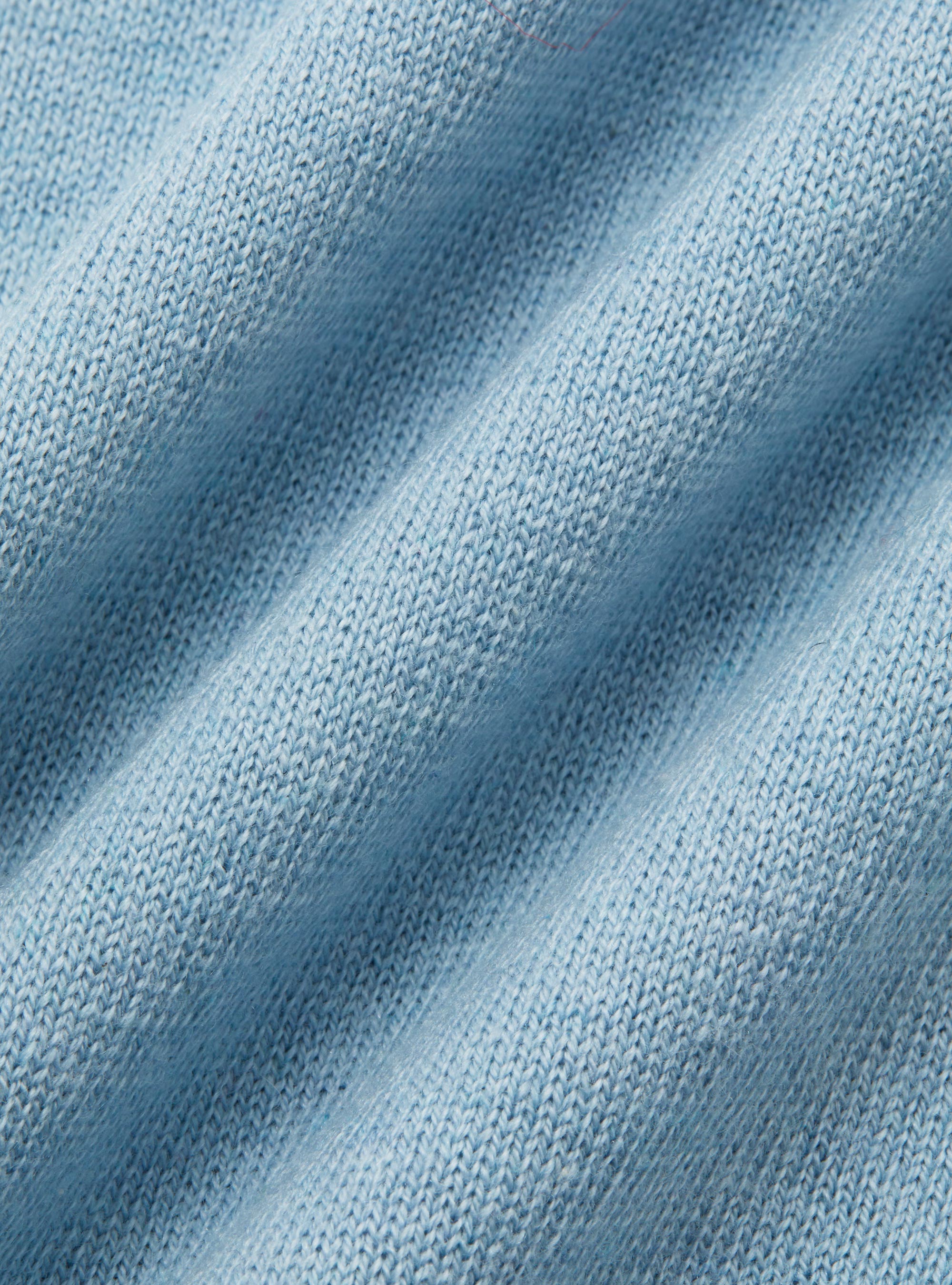 Round-neck sweater in cotton silk and cashmere, LIGHT BLUE