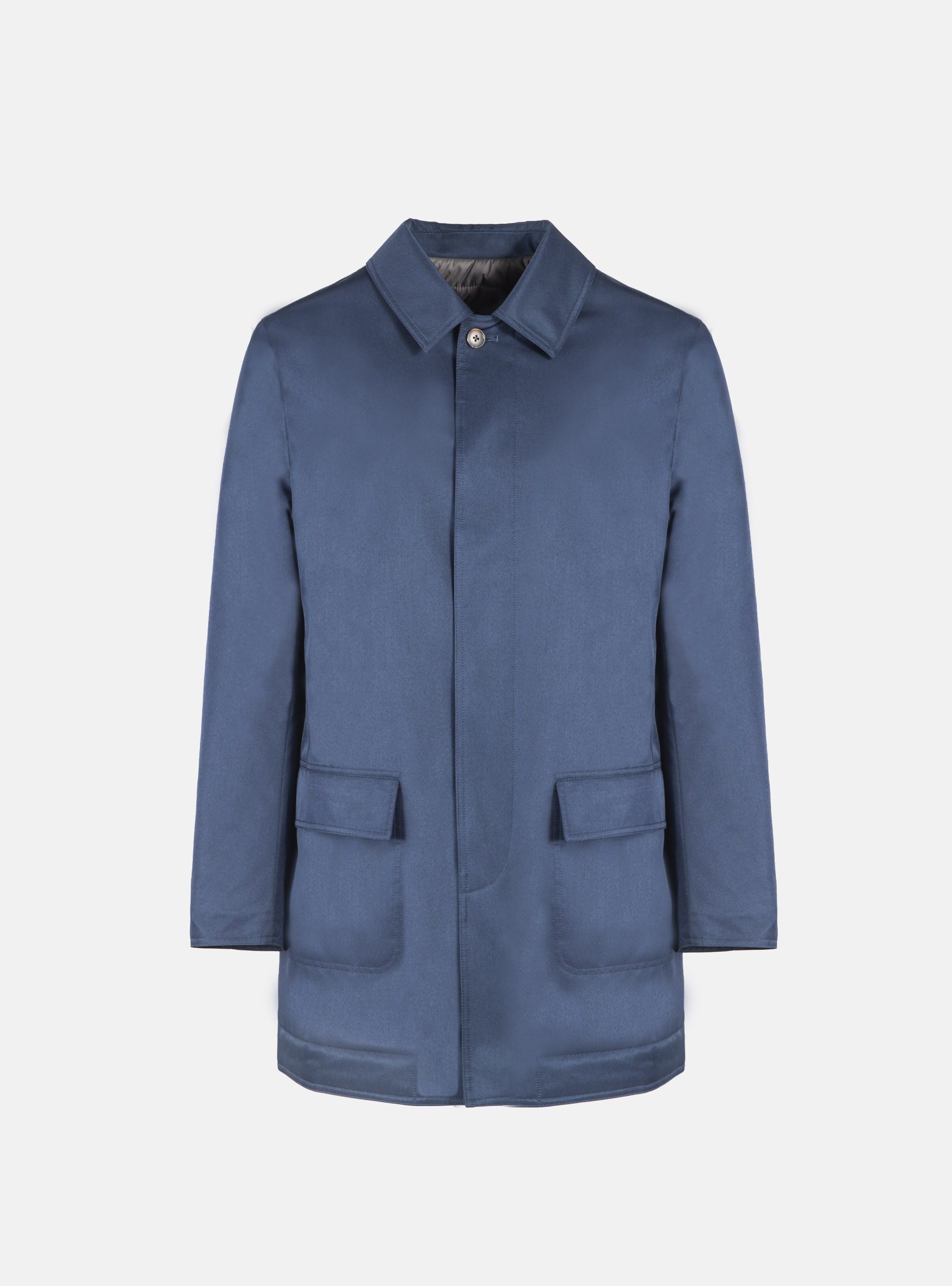 Impermeabile imbottito con colletto, BLU NAVY