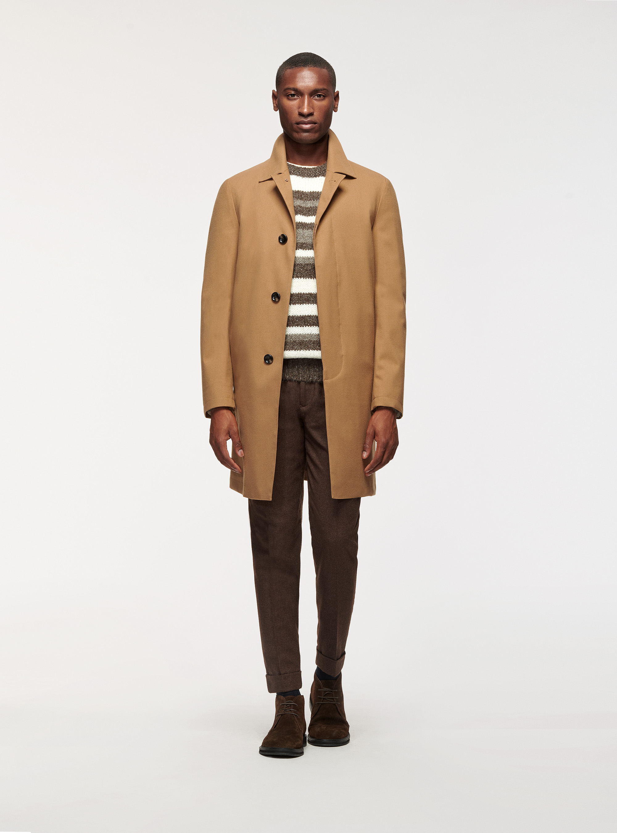 Cappotto collo camicia, SABBIA