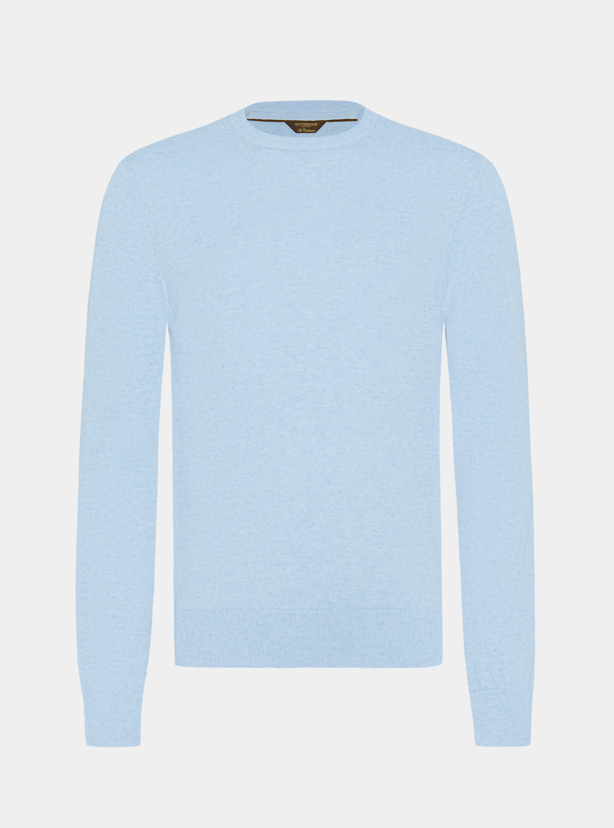 Tricot à col ras du cou en laine mélangée, AZZURRO POLVERE 0283C