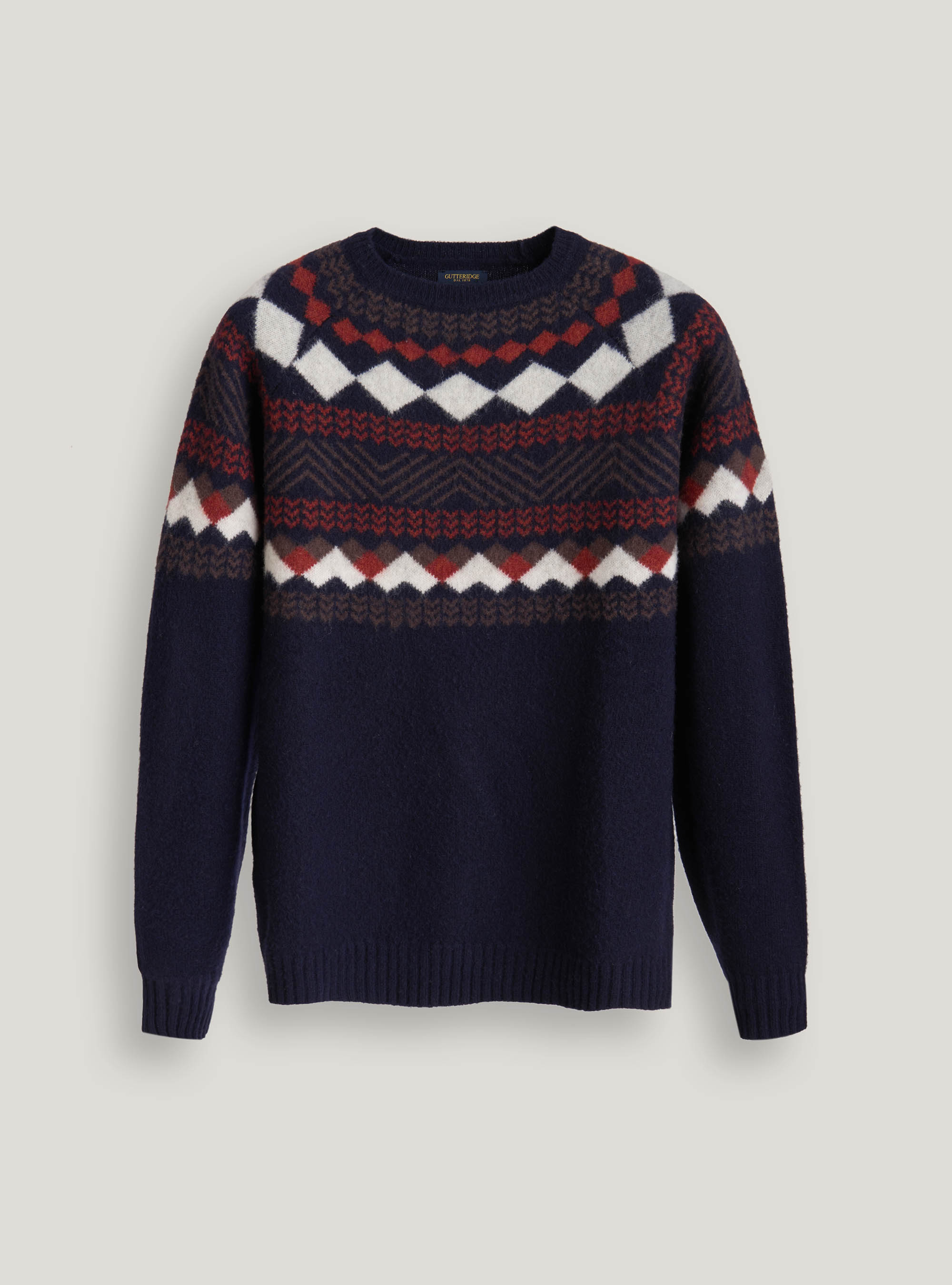 Maglia raglan fantasia jacquard, BLU NAVY